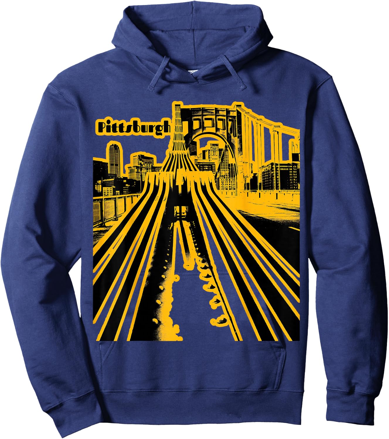 Pittsburgh Steel City Skyline Pennsylvania Bridge 412 Home Hoodie - Hoodie | Navy
