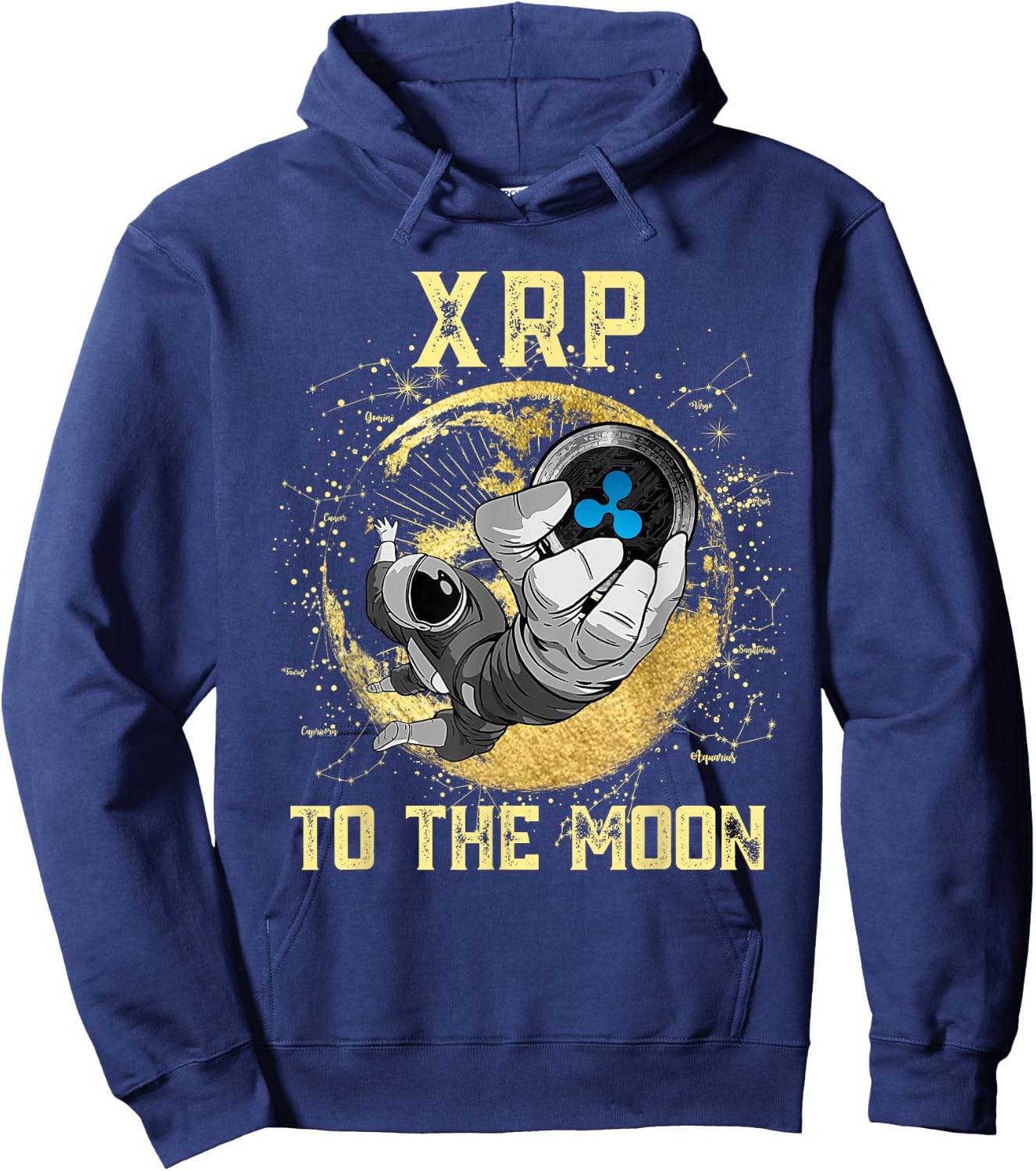 Ripple XRP Hodl shirt, cryptocurrency XRP to the Moon Hoodie - Hoodie | Navy