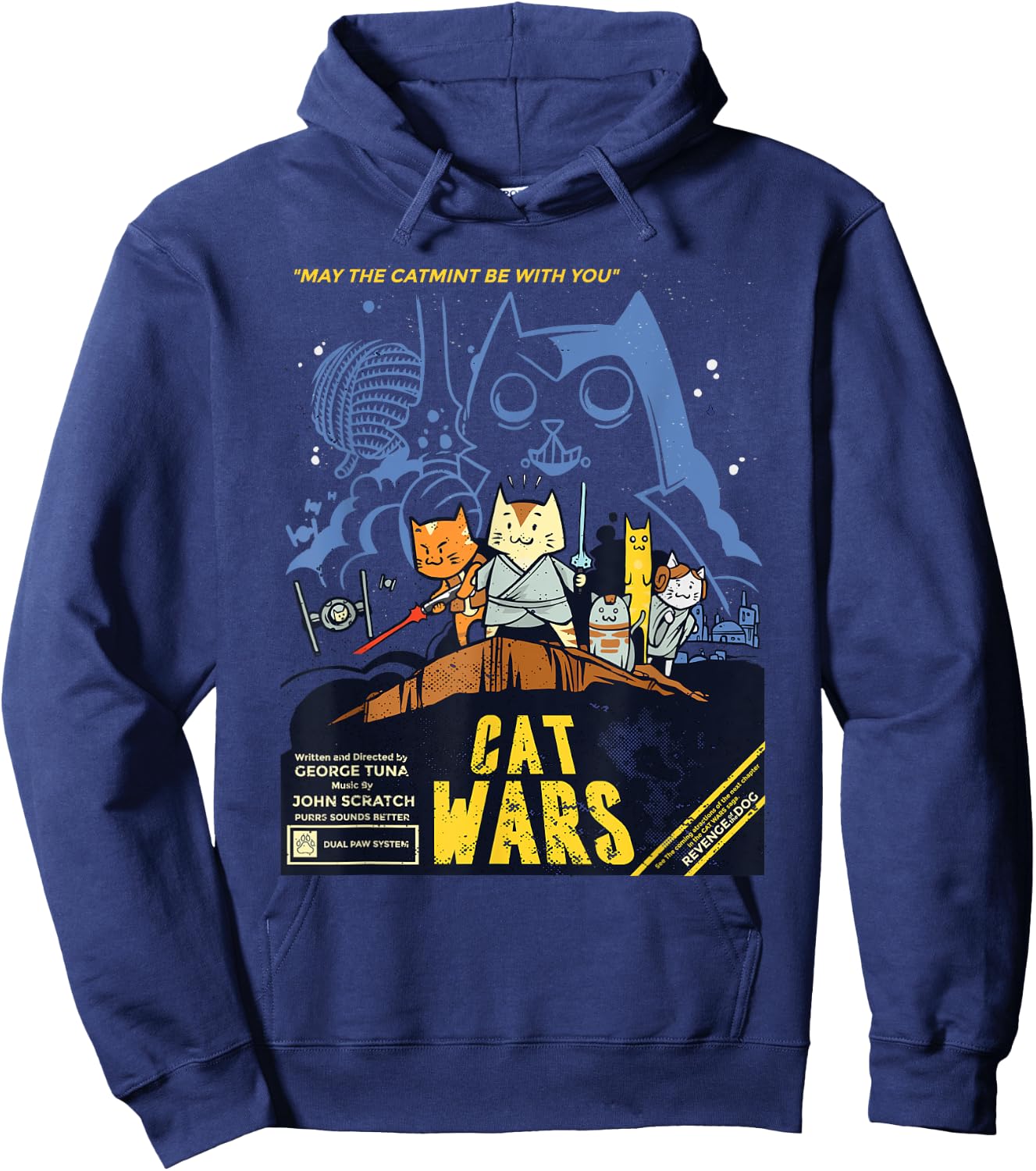 Cat Wars for Cat Lovers Perfect Funny Gift Women Girls Kids Hoodie - Hoodie | Navy