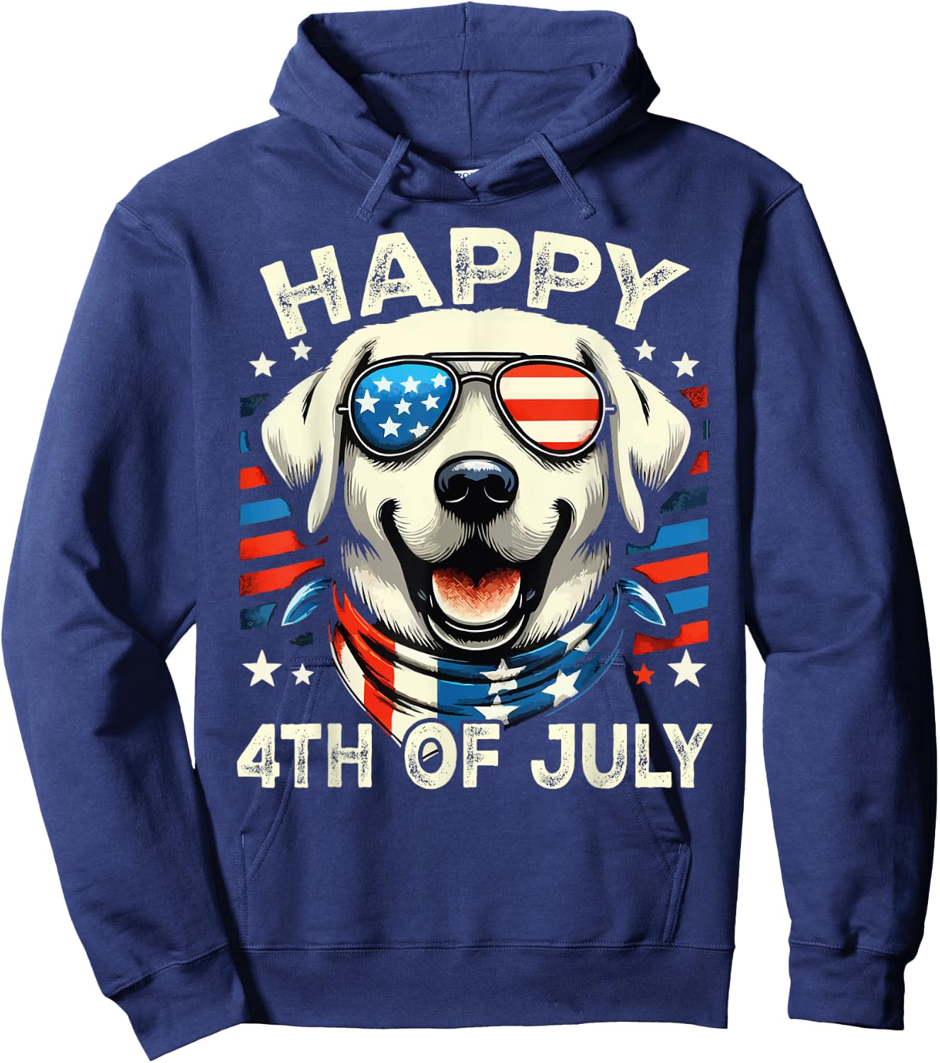 4th of July Patriotic American Labrador Retriever Veterans Hoodie - Hoodie | Navy