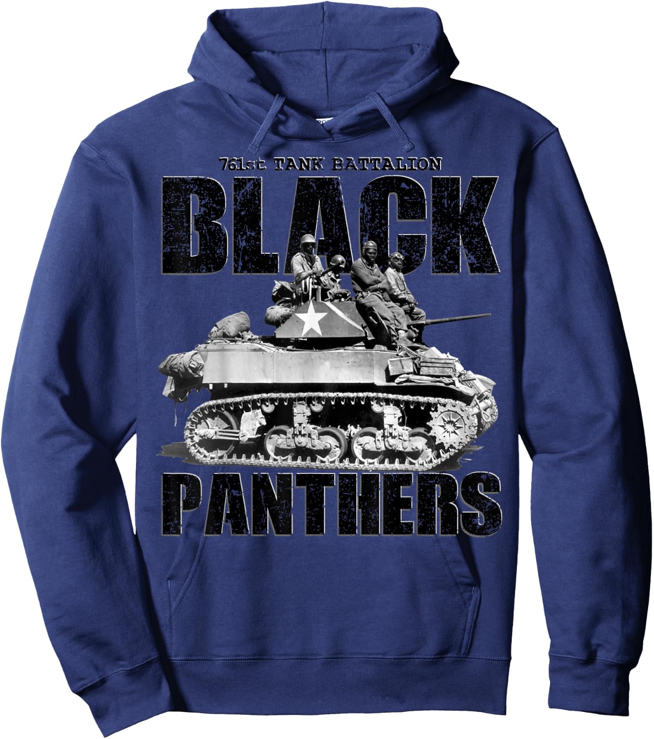 Black Panthers 761st Tank Battalion WW2 Black Tank Squadron Hoodie - Hoodie | Navy