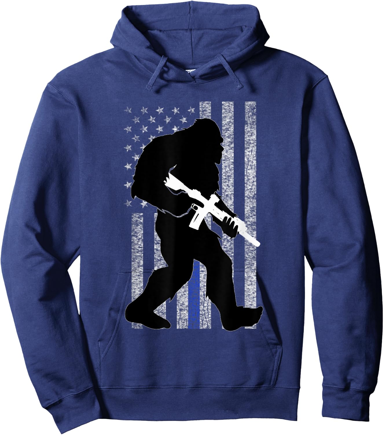 Bigfoot 2nd Amendment Right to Bear Arms Thin Blue Line Hoodie - Hoodie | Navy
