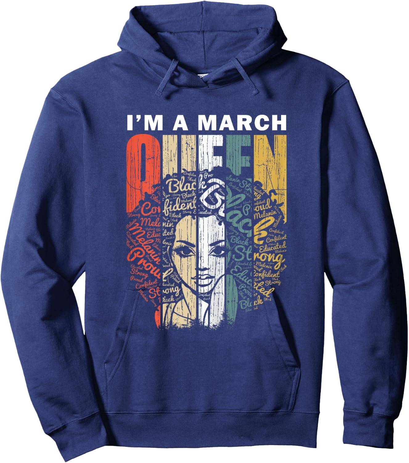 March Birthday Shirts - Queens Are Born in March Hoodie - Hoodie | Navy