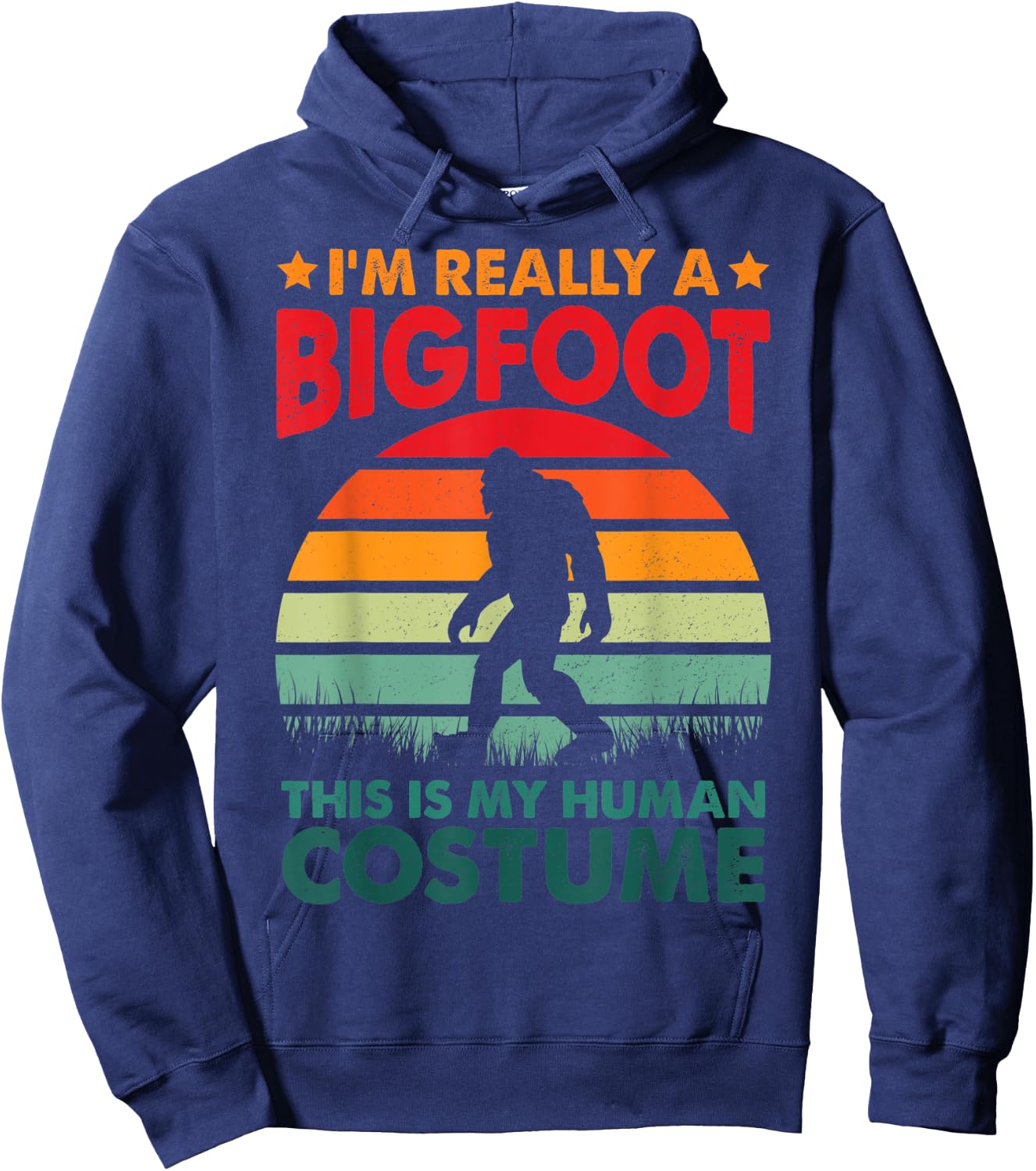 This is My Human Costume Bigfoot Social Distancing Champion Hoodie - Hoodie | Navy