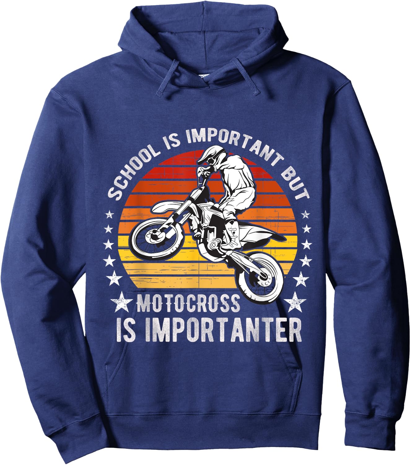 School Is Important But Motocross is Importanter Hoodie - Hoodie | Navy
