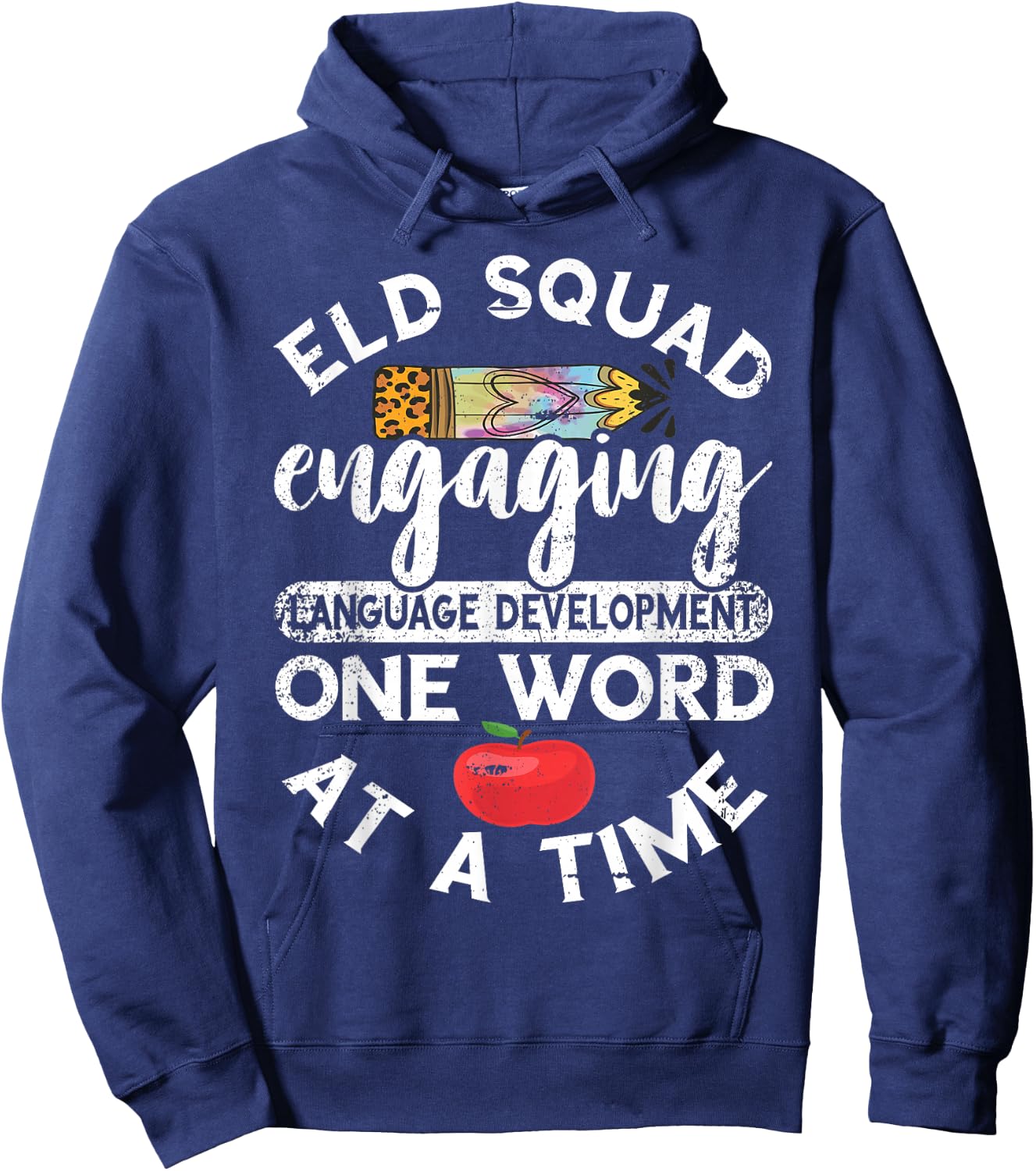 Vintage Language Development Teaching ELD Teacher Squad Hoodie - Hoodie | Navy