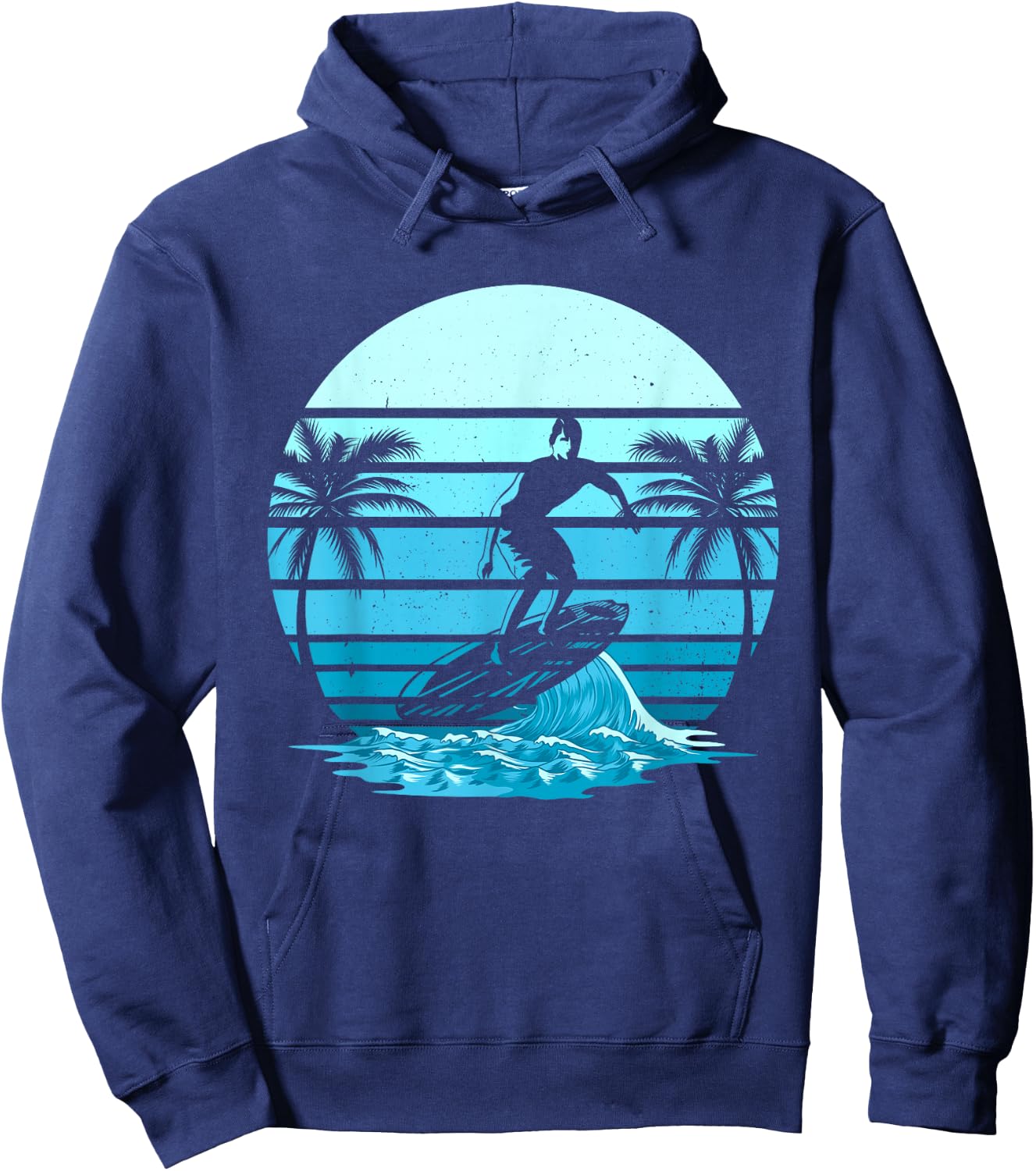 Vintage Surf Sunset Surfing Lover Gift Beach Retro Surfer Hoodie - Hoodie | Navy