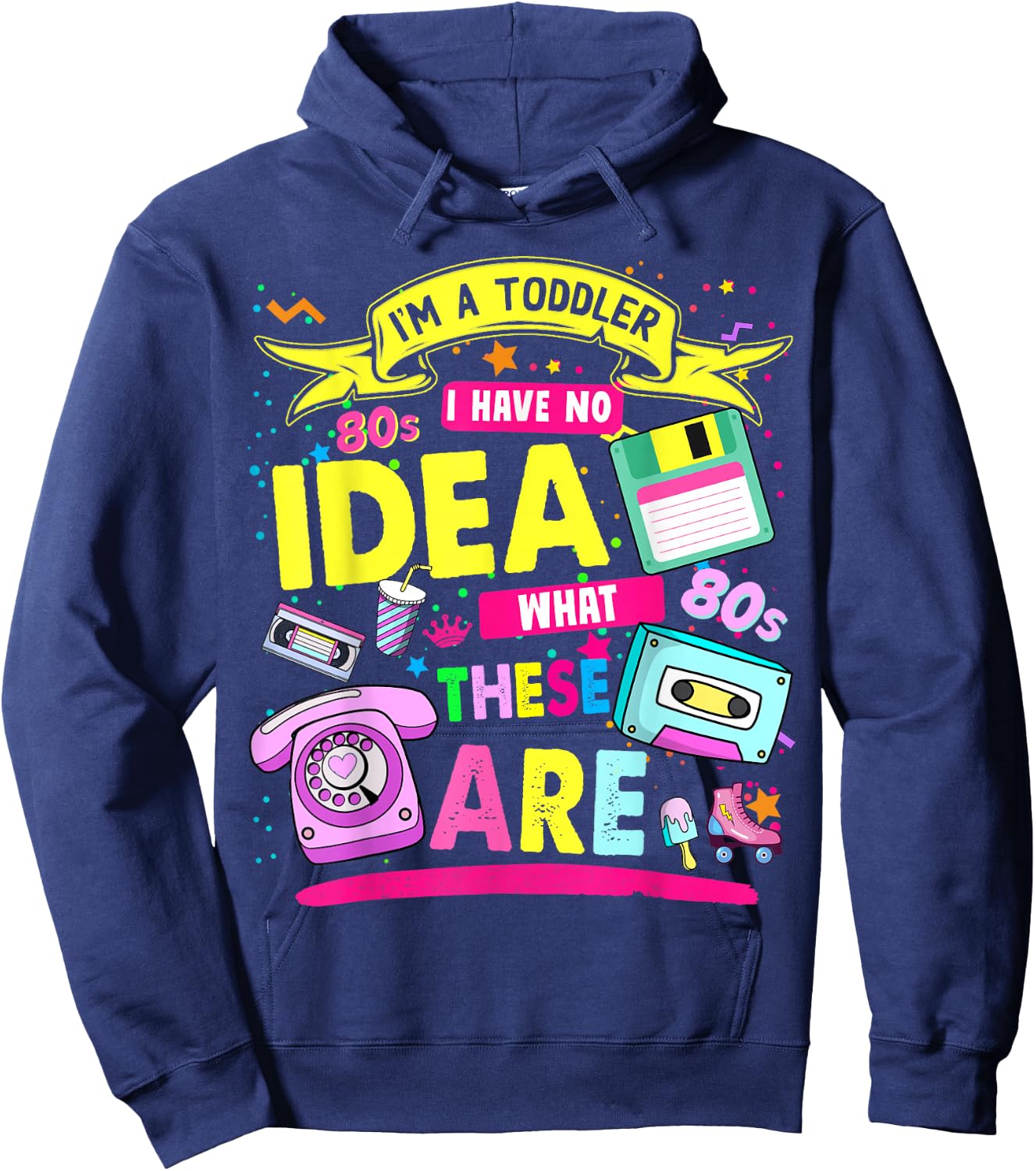 80s Outfit Ideas for Toddlers & 80s Theme Kids 80s Nostalgia Hoodie - Hoodie | Navy