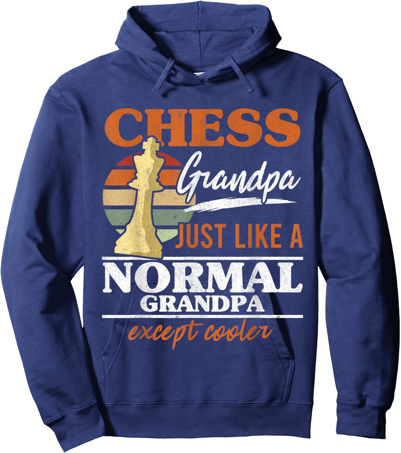 Chess Grandpa Just Like A Normal Grandfather Chess Retro Hoodie - Hoodie | Navy