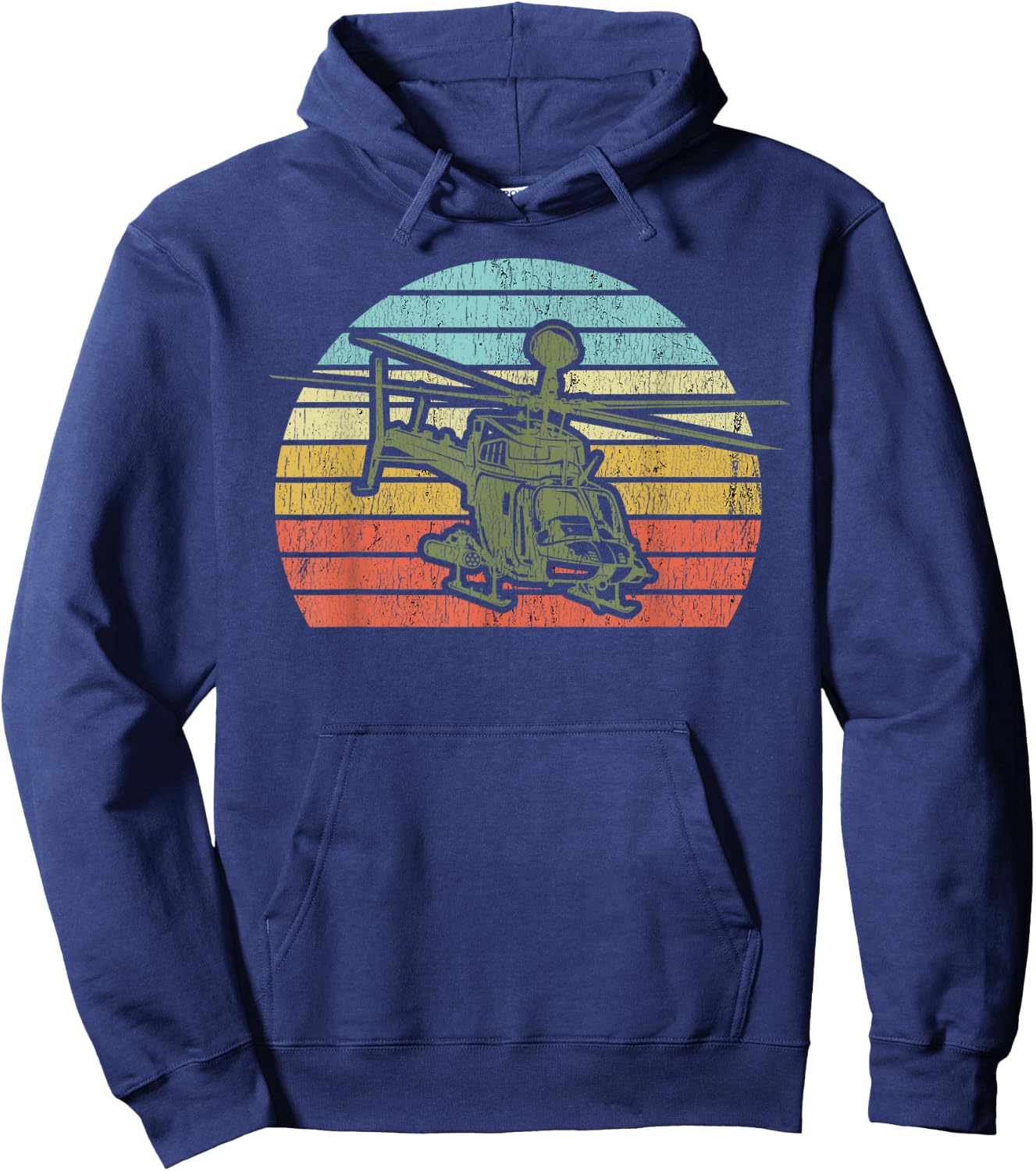 OH-58D Kiowa Warrior Helicopter Pilot Vintage Military Vet Hoodie - Hoodie | Navy
