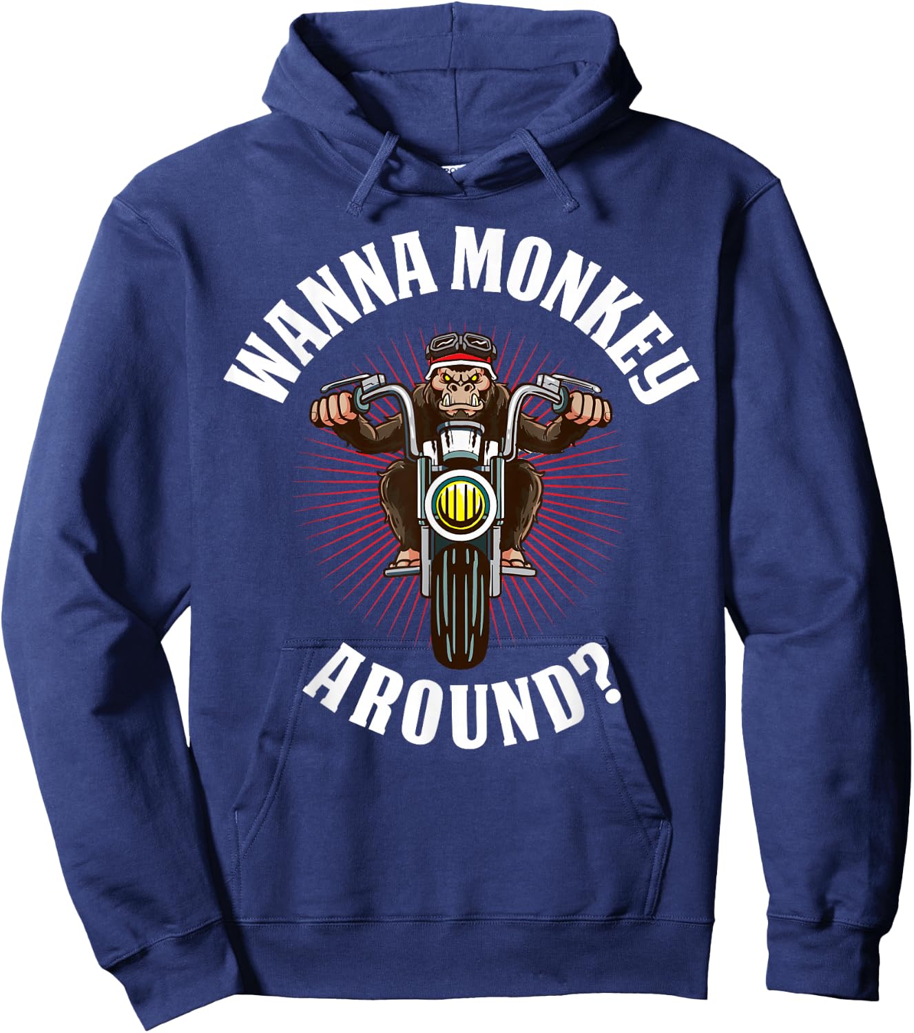 Monkey Motorcycle Hoodie - Hoodie | Navy