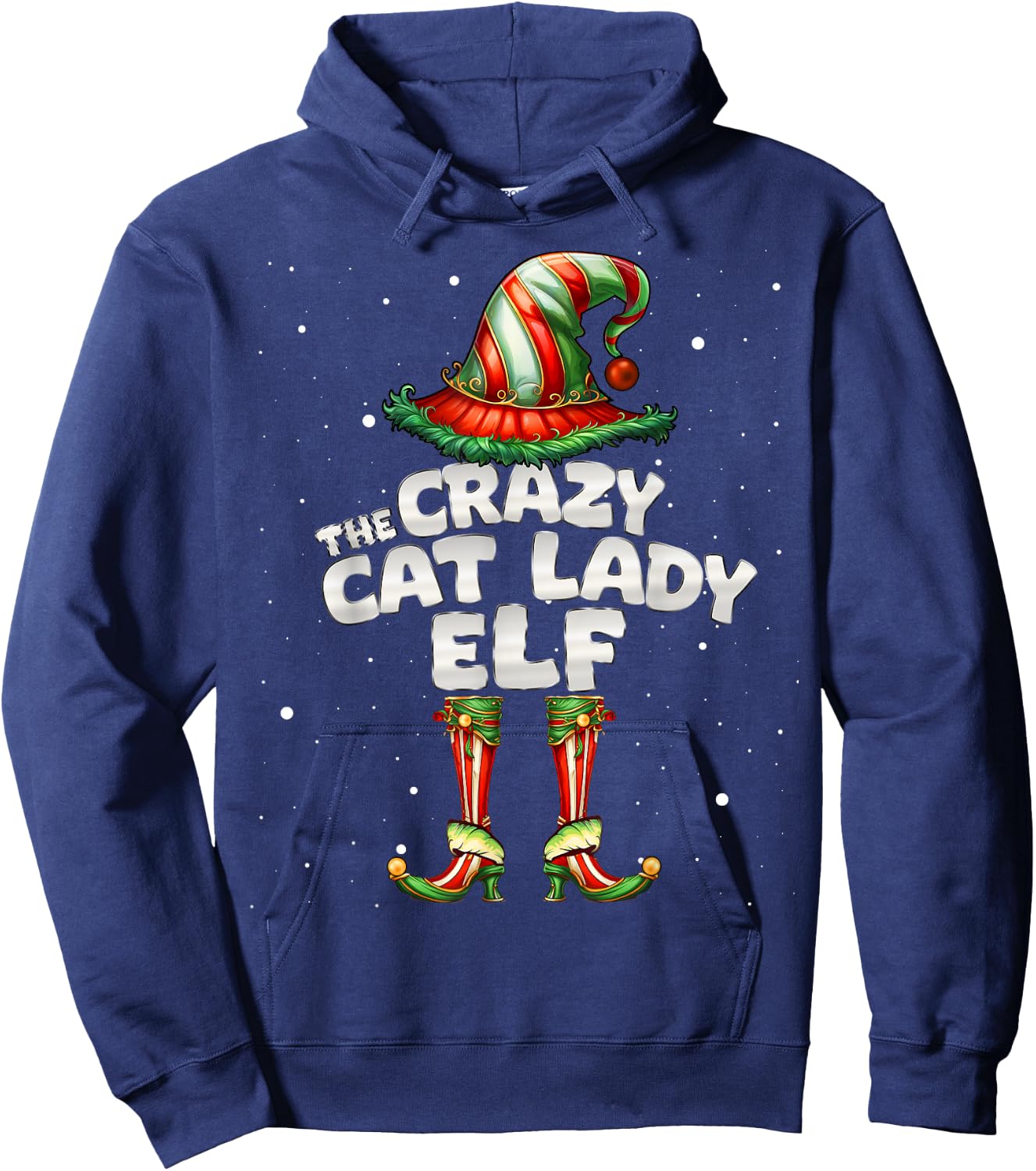 The Crazy Cat Lady Elf Family Matching Group Christmas Hoodie - Hoodie | Navy