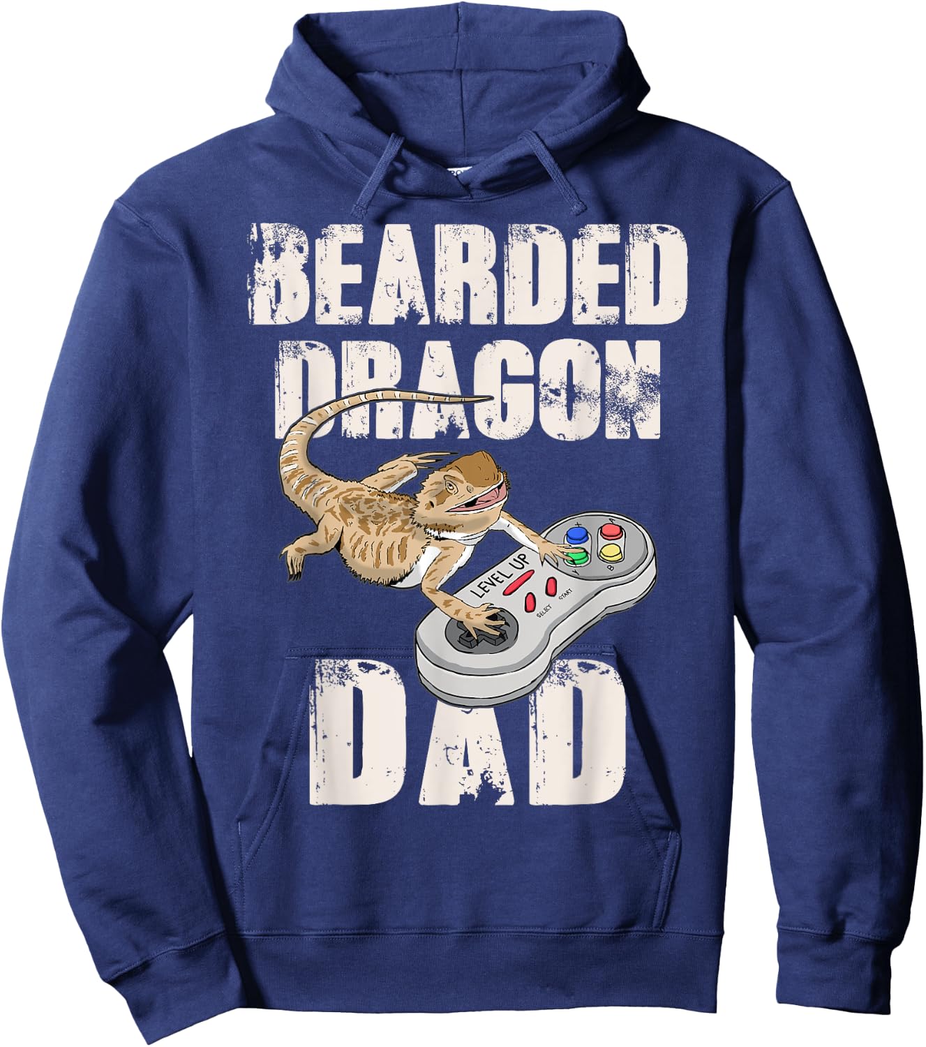 Bearded dragon Dad Video Game Reptiles Pagona Gamers Hoodie - Hoodie | Navy