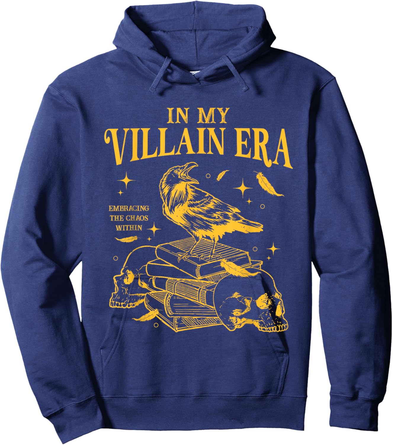 Retro In My Villain Era Morally Grey Books Club Hoodie - Hoodie | Navy