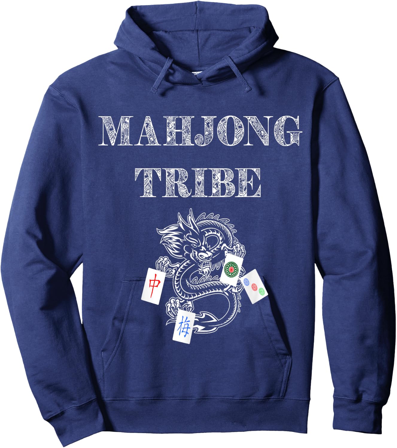 Mahjong Tribe Mah Jongg Tiles Squad Ma Jiang Crew Group Hoodie - Hoodie | Navy