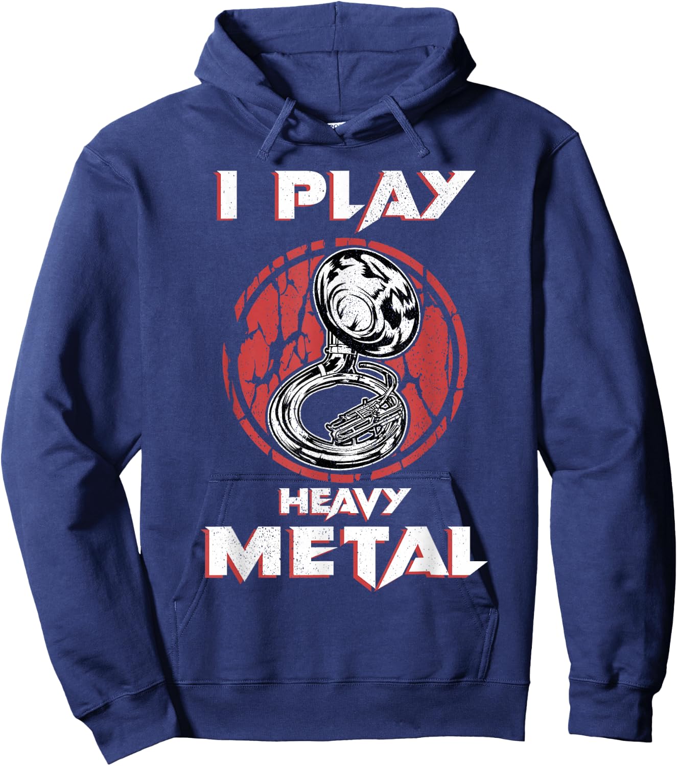 Sousaphone Shirt Play Heavy Metal Marching Band Tuba Hoodie - Hoodie | Navy