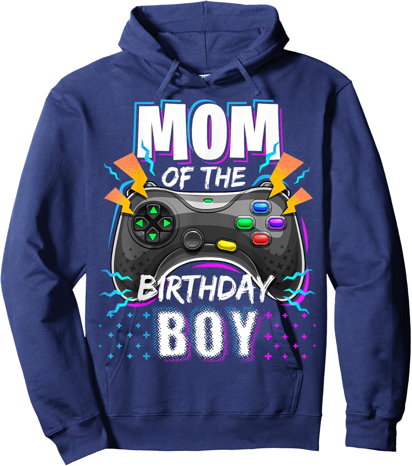 Mom of the Birthday Boy Matching Video Gamer Birthday Party Hoodie - Hoodie | Navy