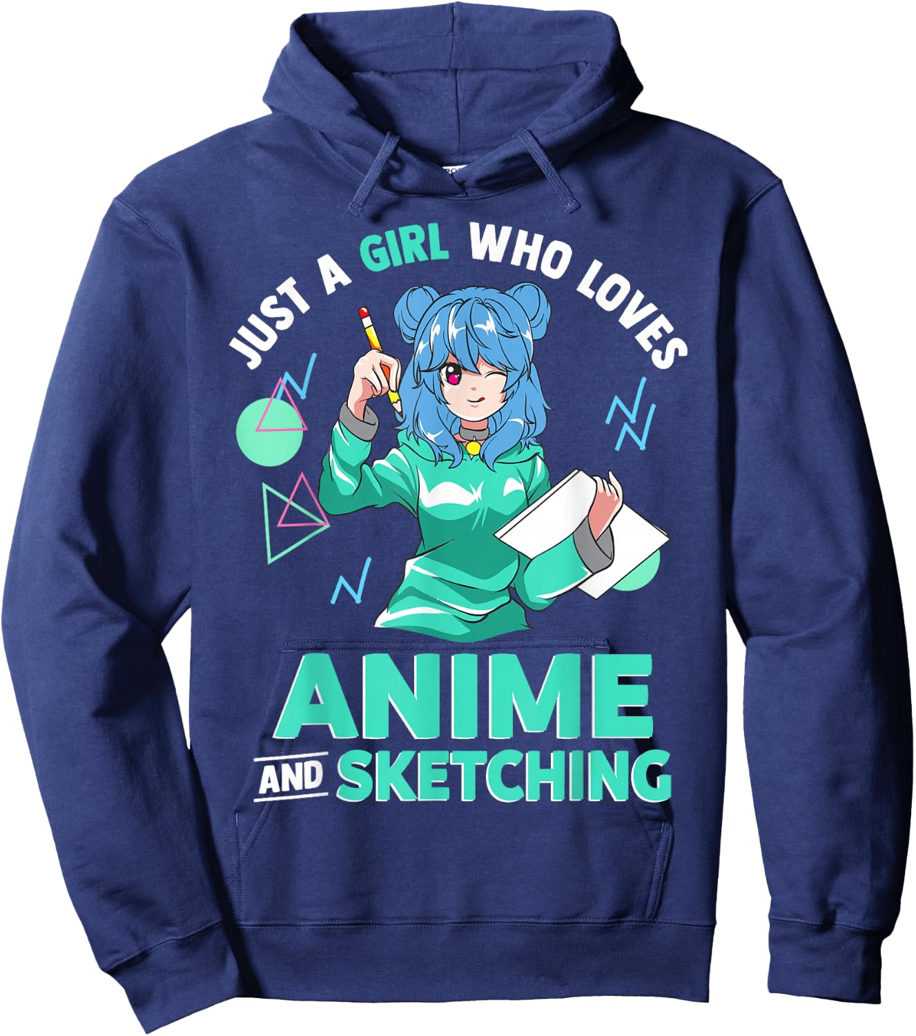 Just A Girl Who Loves Anime and Sketching Hoodie - Hoodie | Navy