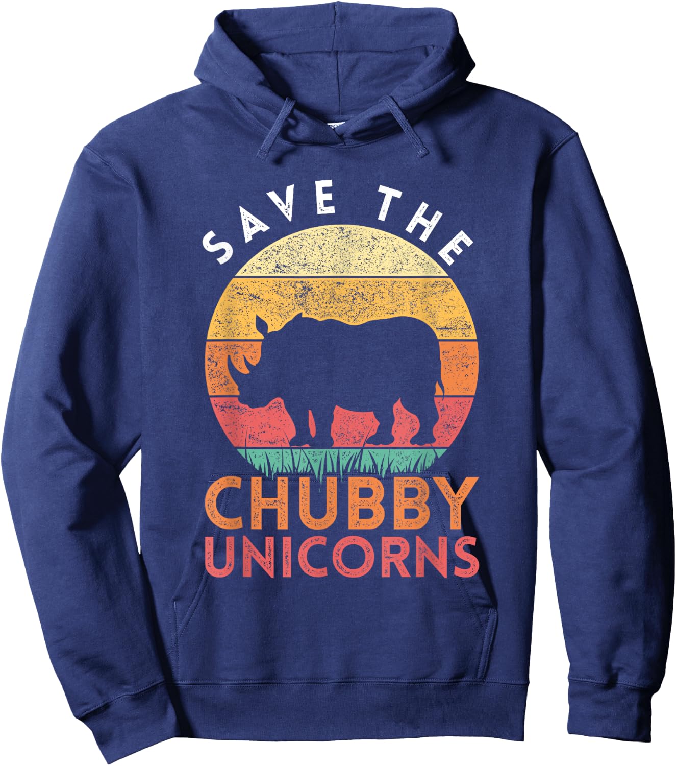 Save The Chubby Unicorns Rhino Hoodie - Hoodie | Navy