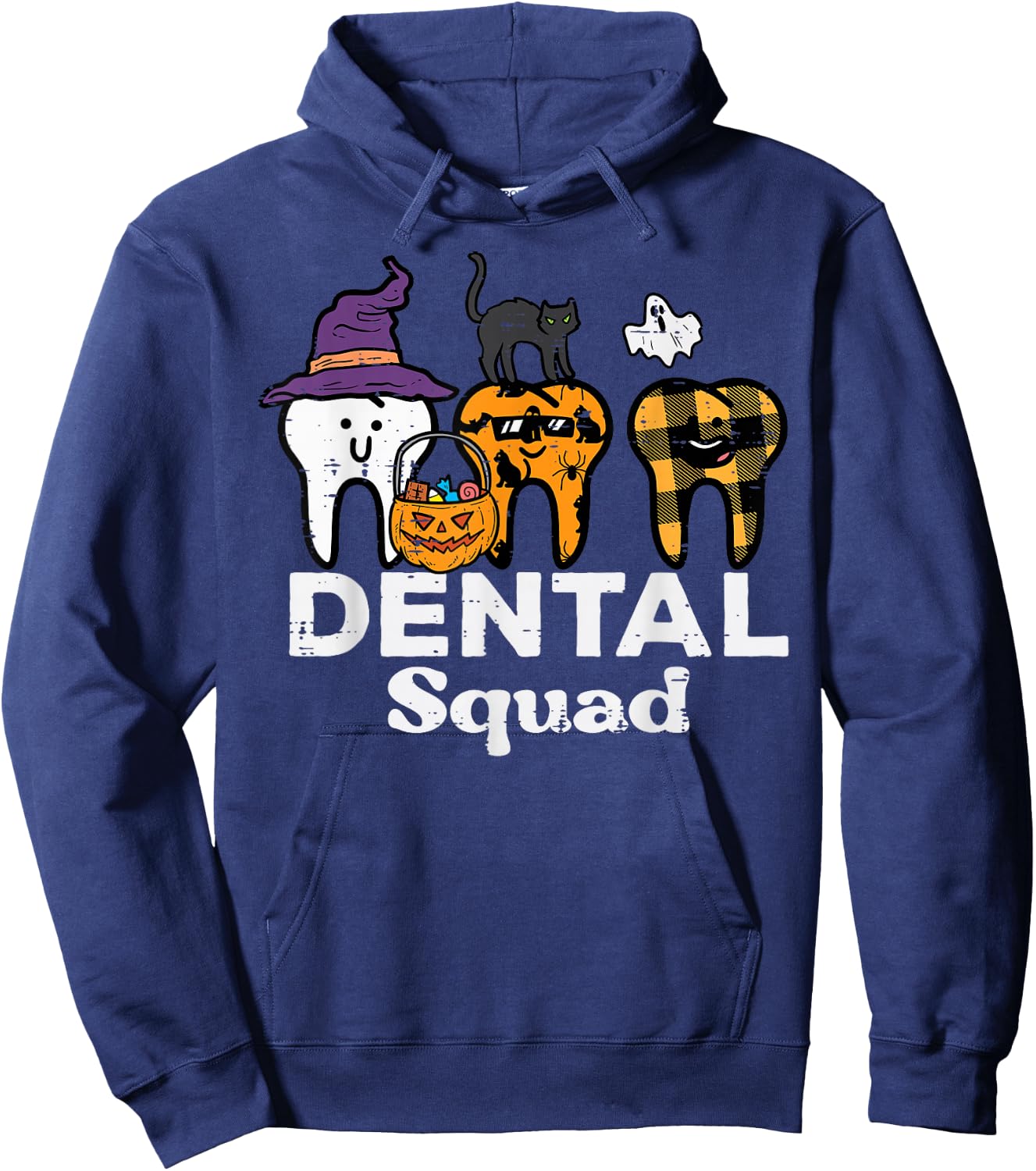 Halloween Dental Squad Teeth Funny Costume Dentist Women Men Hoodie - Hoodie | Navy