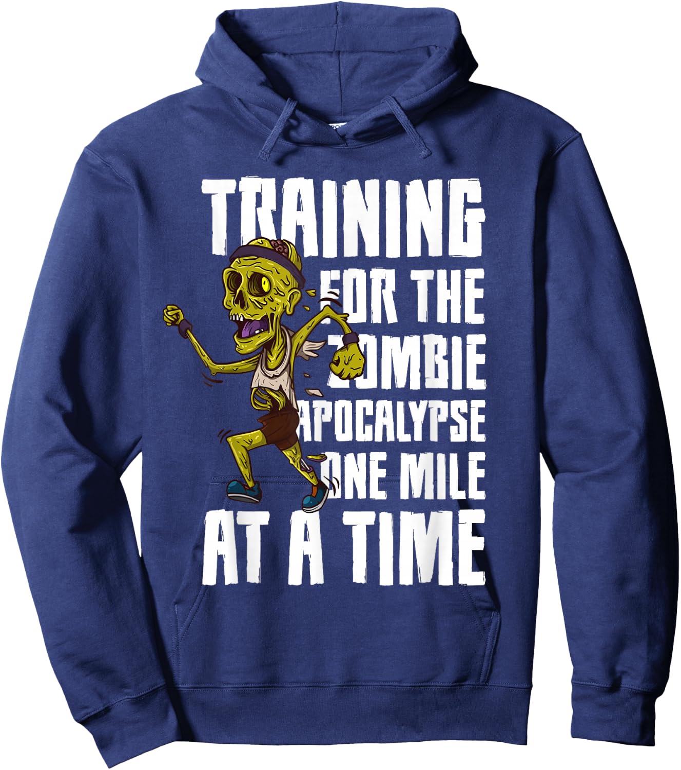 Training For The Zombie Apocalypse Marathon Jogging Hoodie - Hoodie | Navy