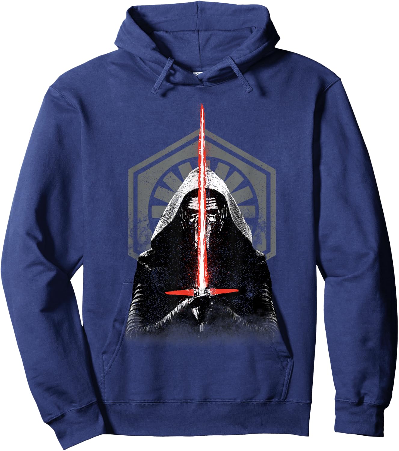 Star Wars The Force Awakens Kylo Ren Badge Big Chest Poster Hoodie - Hoodie | Navy