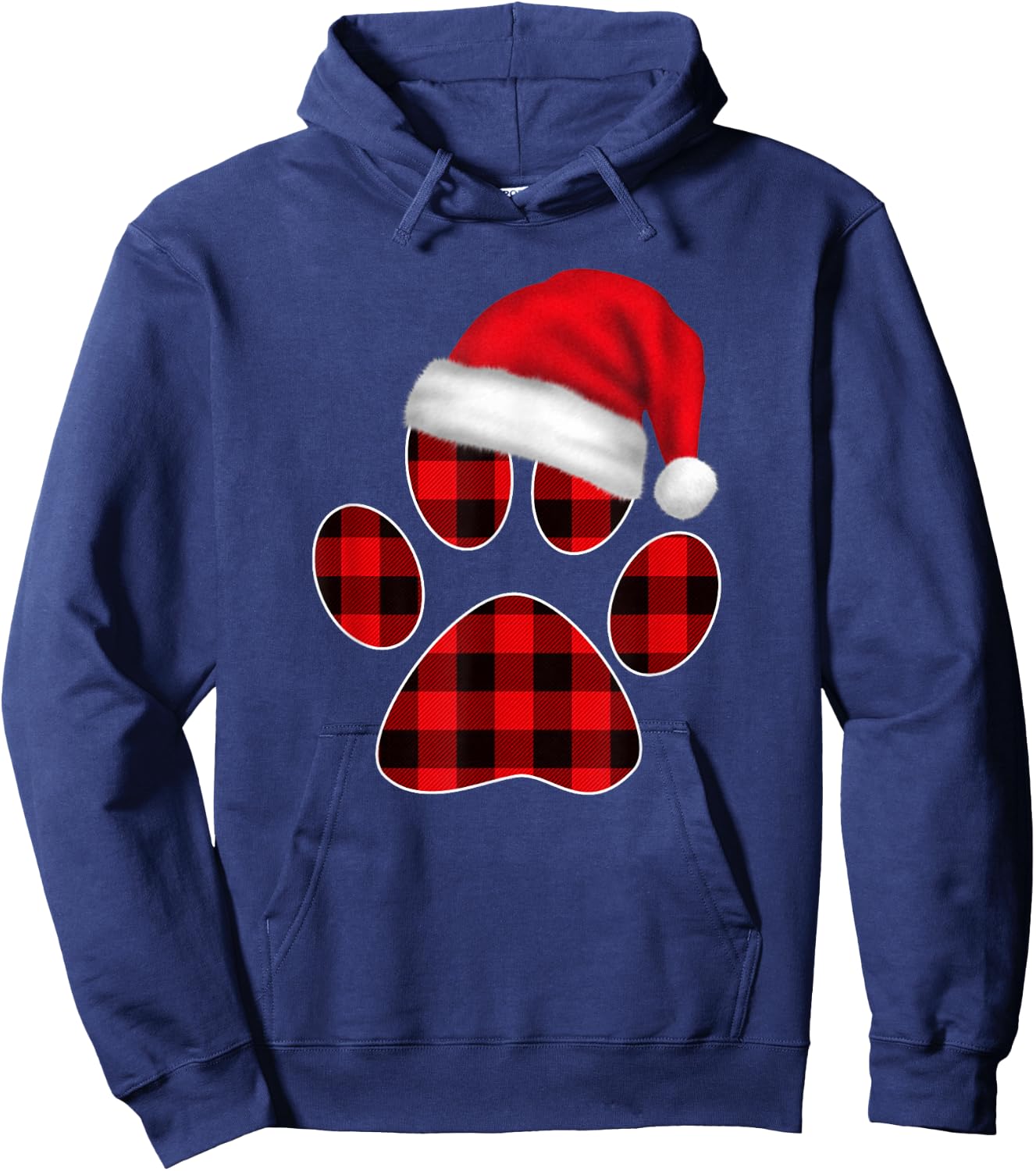 Christmas Pajama Women Girls Christmas Gifts Plaid Paw Hoodie - Hoodie | Navy