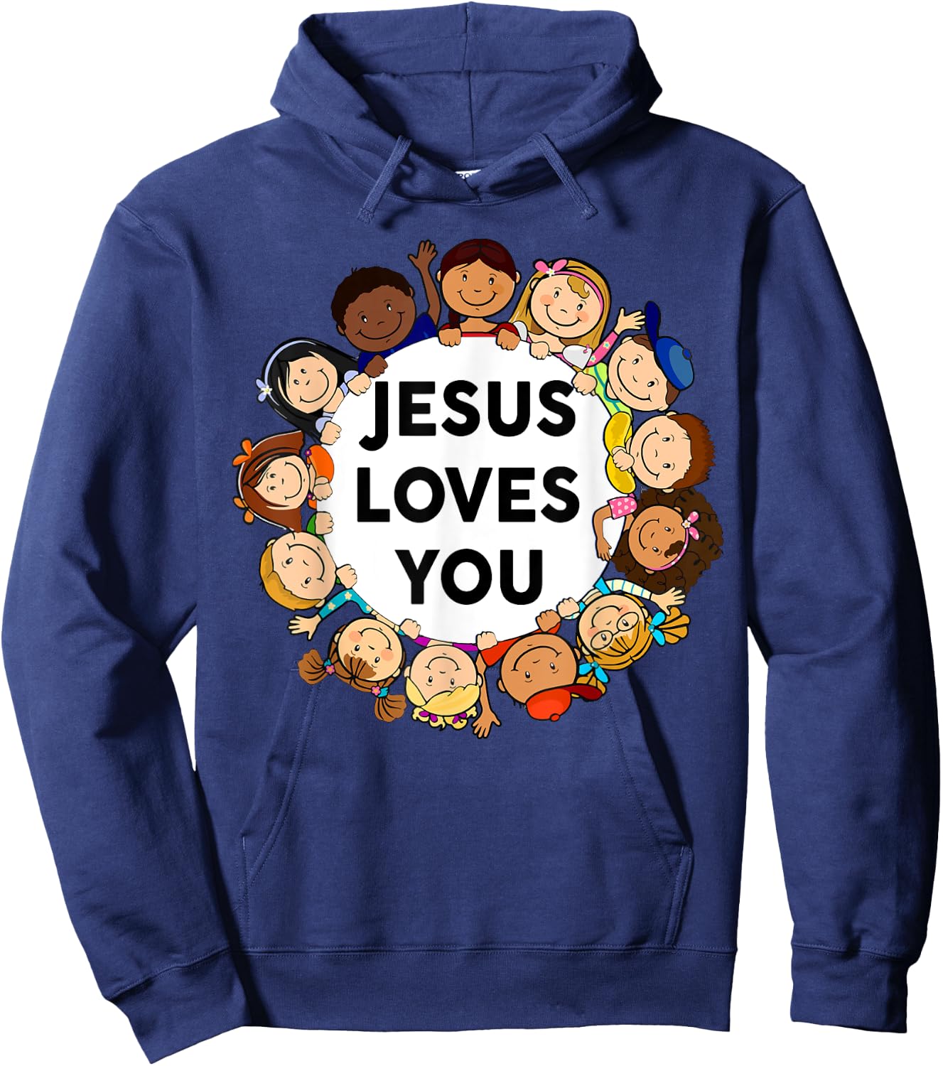 Toddler Jesus Loves You Shirt Kids Boy Girl Christian God Hoodie - Hoodie | Navy