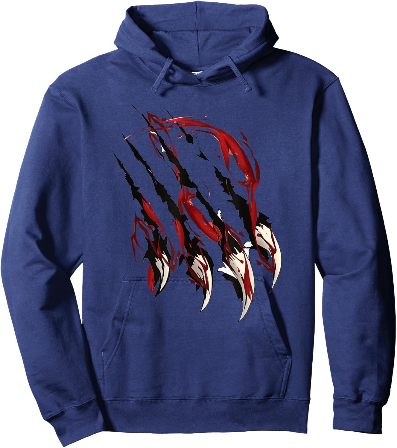Wild Cat Paws In Blood Scary Claw Scratches Novelty Funny Hoodie - Hoodie | Navy