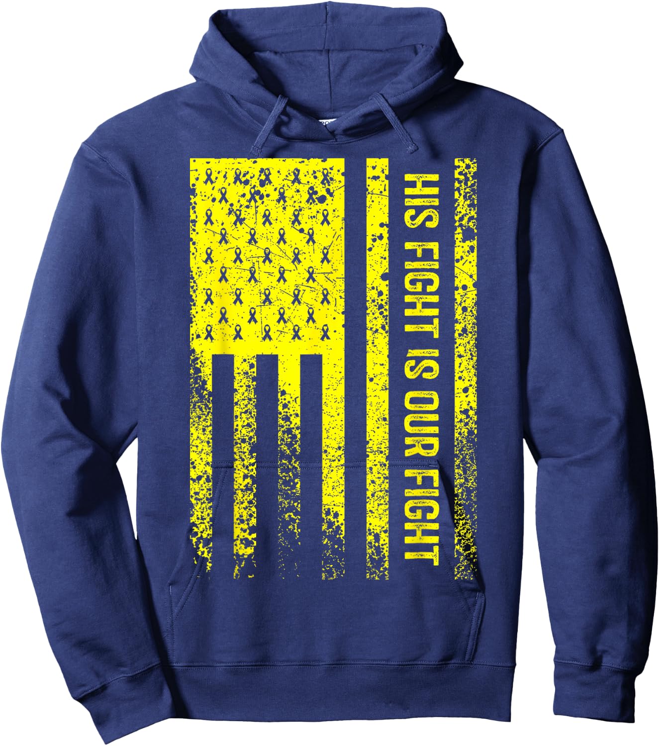 His Fight Is Our Fight Osteosarcoma Awareness Hoodie - Hoodie | Navy