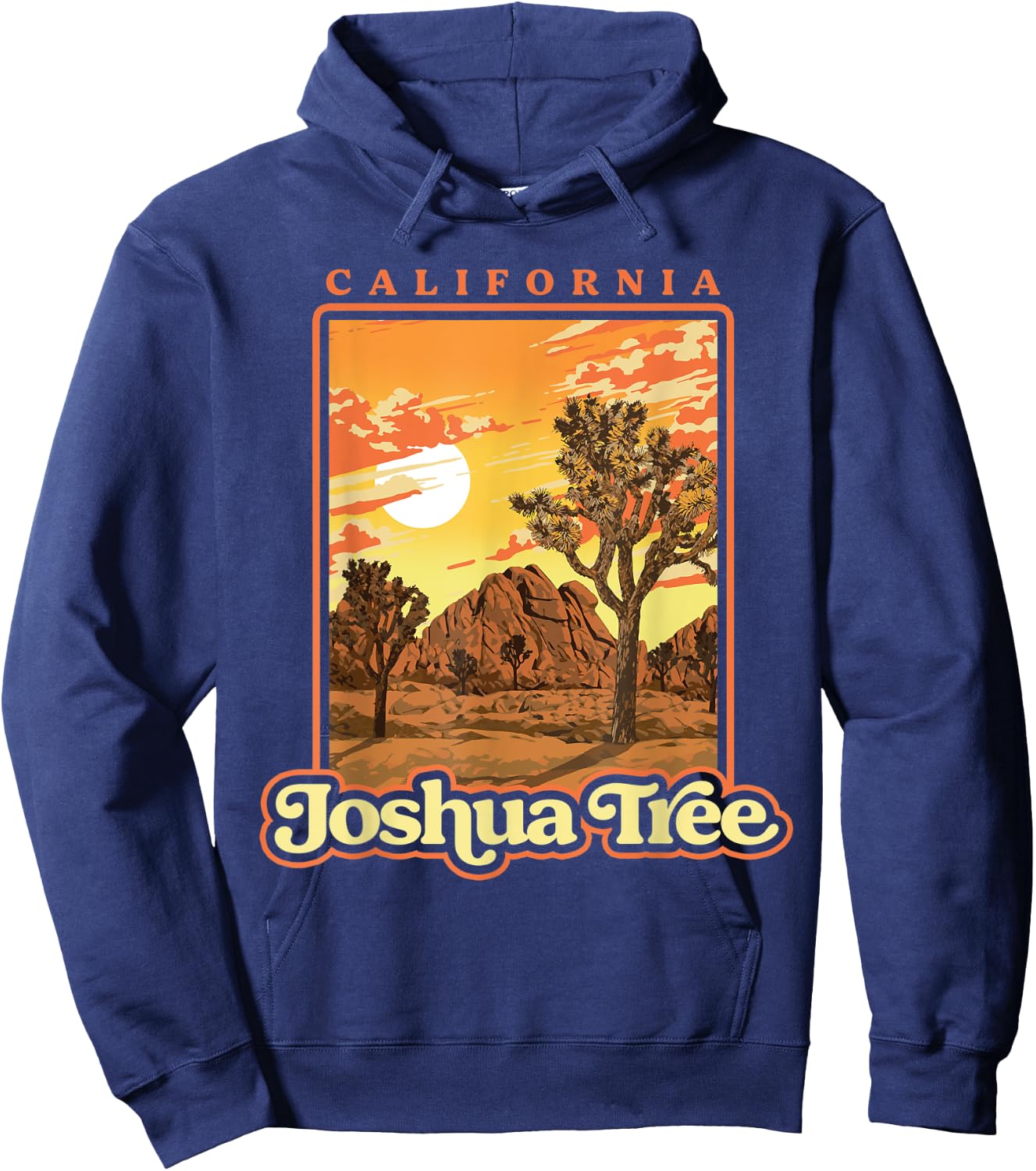 Joshua Tree National Park Vintage WPA Poster Style Retro Hoodie - Hoodie | Navy