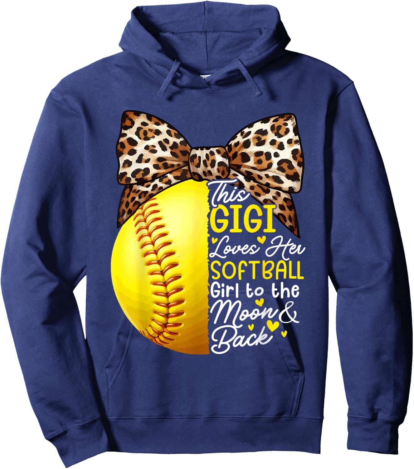 Softball Gigi Loves Her Softball Costume Girl Lover Player Hoodie - Hoodie | Navy