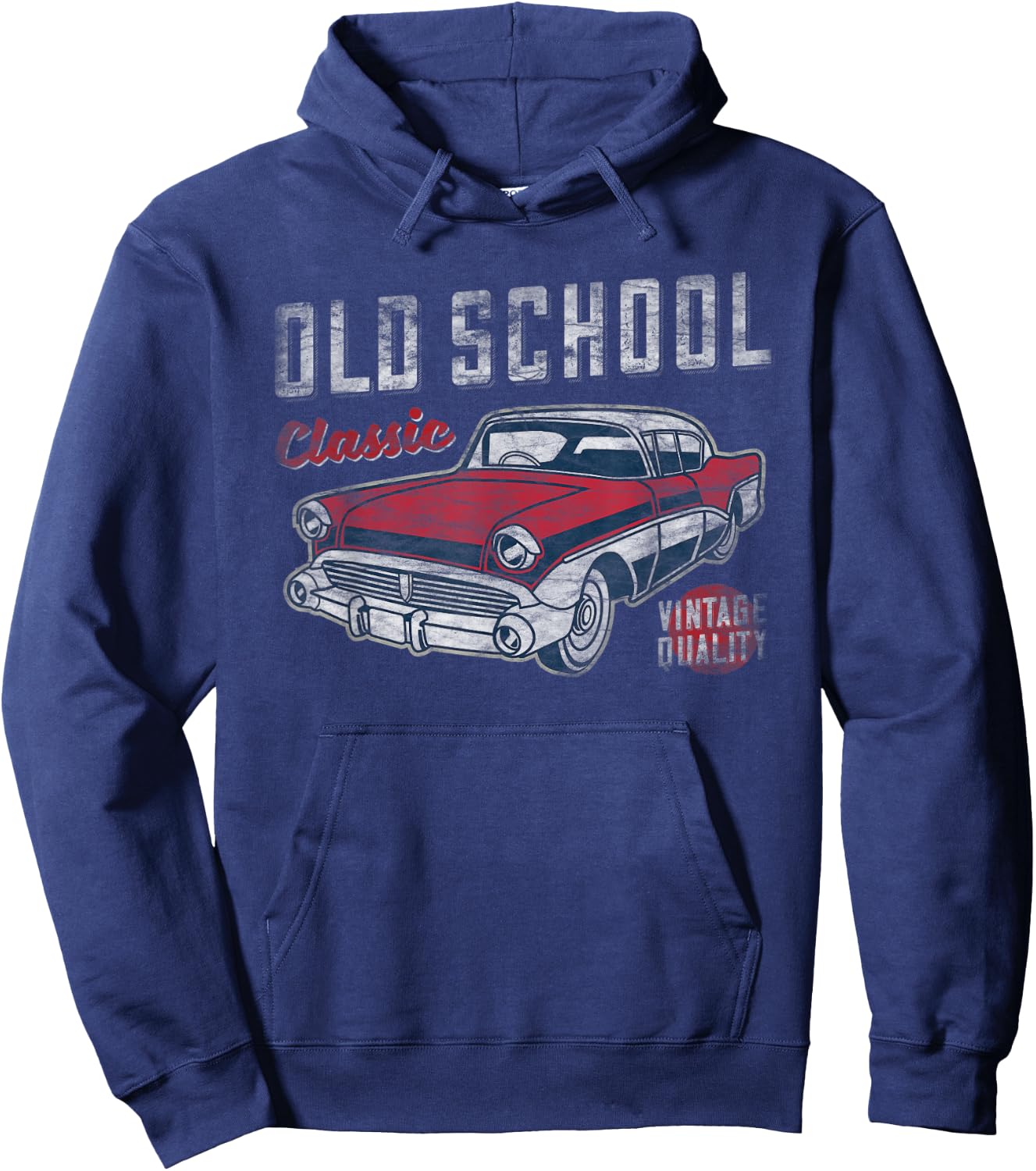 Old School Classic - 50's American Car Graphic Men and Women Hoodie - Hoodie | Navy