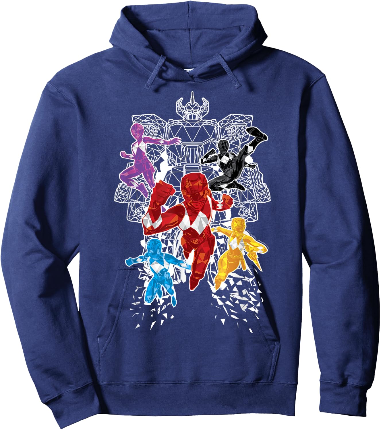 Power Rangers Morphin' Time Group Polygons Outline Hoodie - Hoodie | Navy