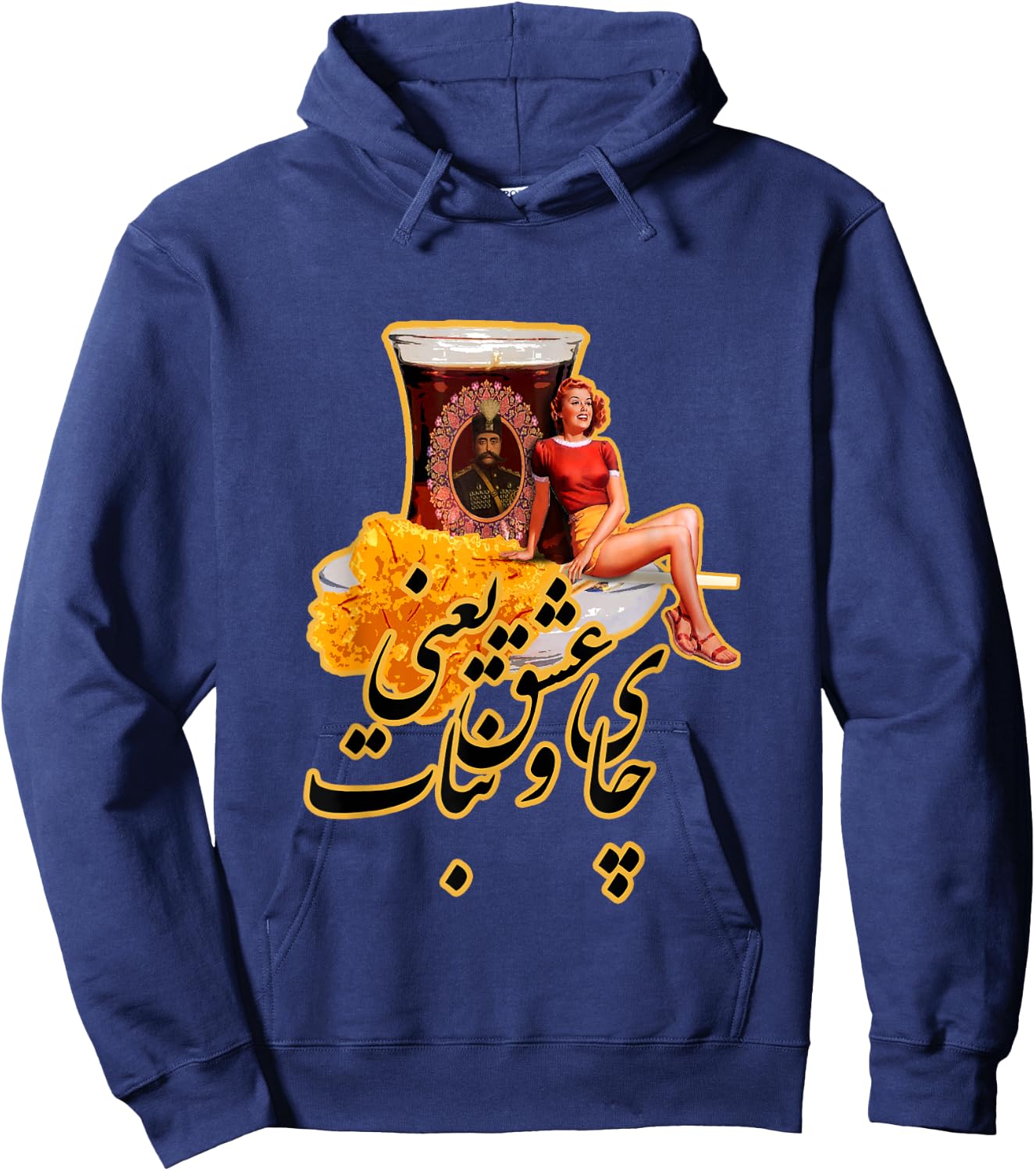 Persian Chai O Nabat Is Love, Tea And Saffron Rock Candy Hoodie - Hoodie | Navy