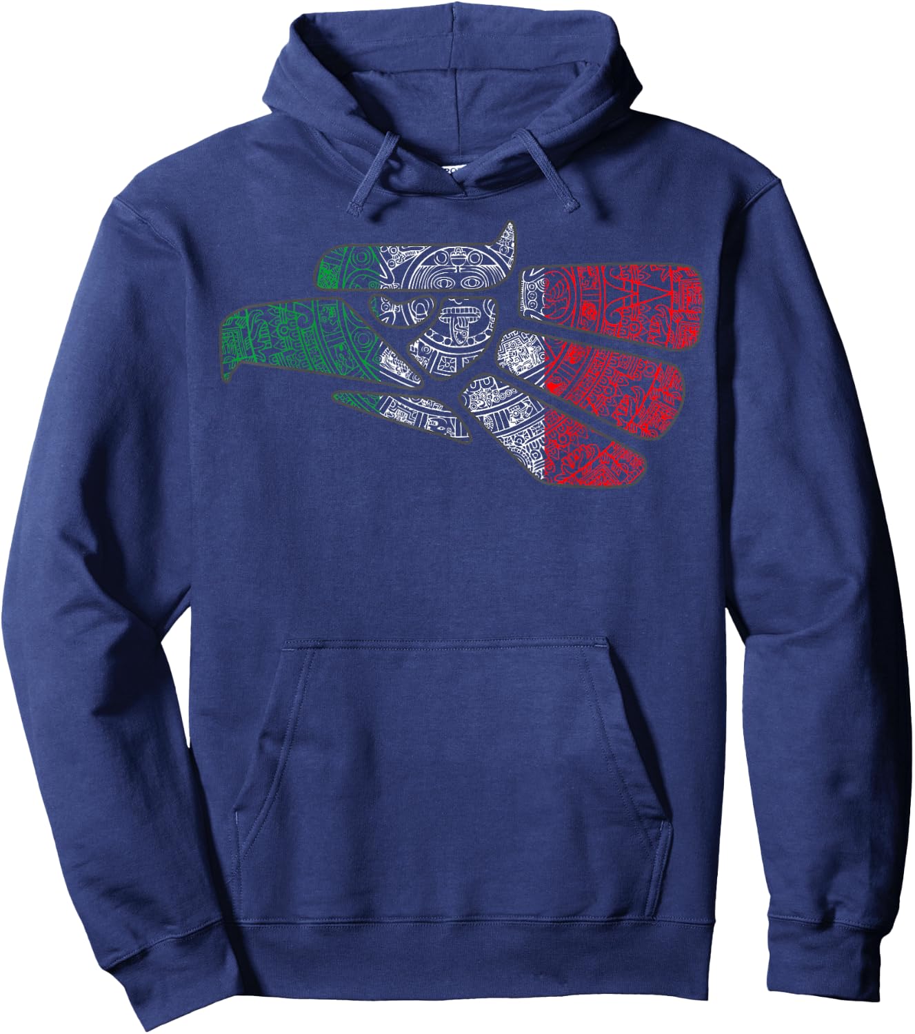 Mexico Sacred Aztec Calendar Mexican Eagle Archeological Hoodie - Hoodie | Navy