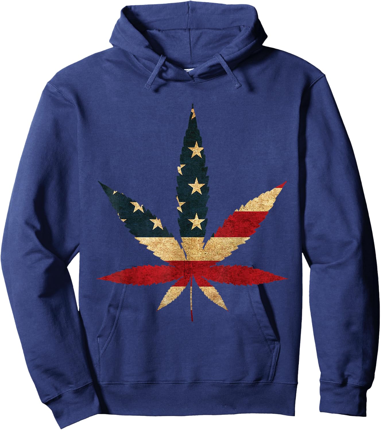 Marijuana Leaf USA Flag graphic - Funny US Weed Legalization Hoodie - Hoodie | Navy