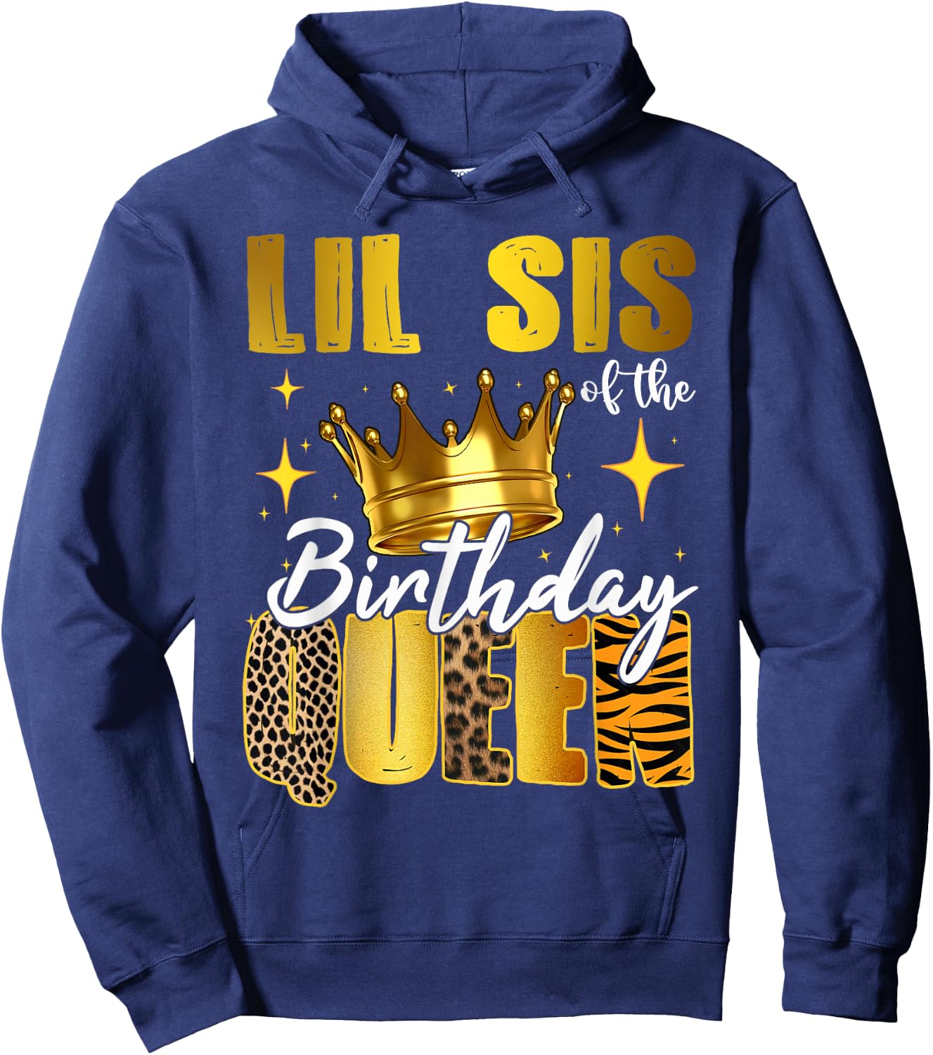 Lil Sister Of The Birthday Queen Women Bday Party Gift Hoodie - Hoodie | Navy