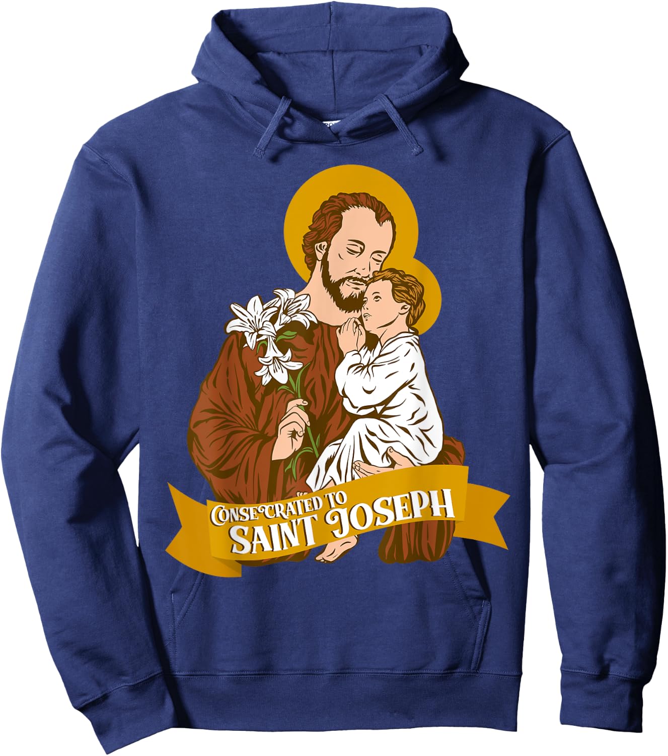 Consecration to St Joseph and Child Jesus Catholic Saint Hoodie - Hoodie | Navy
