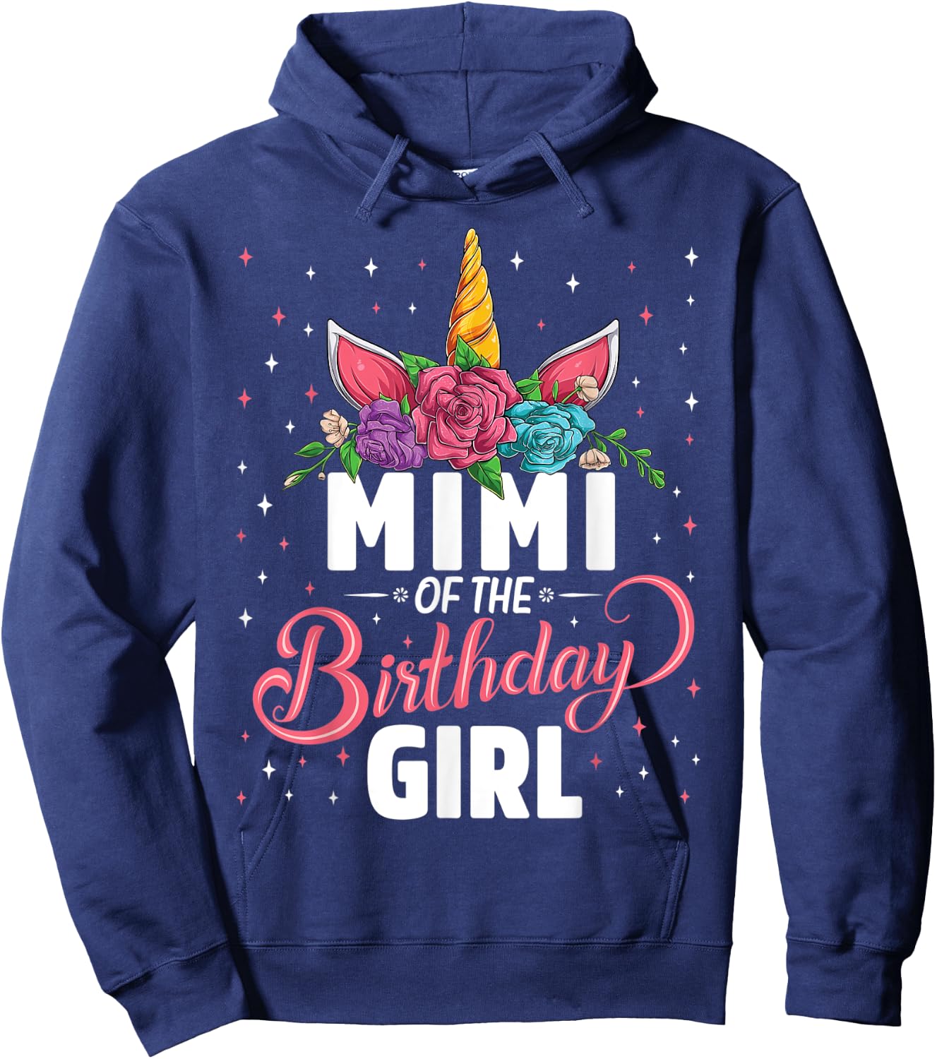 Mimi Of The Birthday Girl Unicorn Girls Family Matching Hoodie - Hoodie | Navy