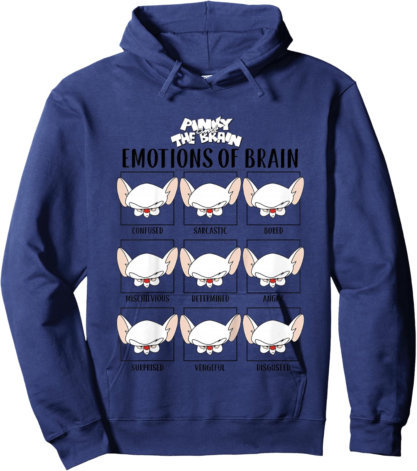 Kids Pinky and The Brain Emotions of Brain Box Up Hoodie - Hoodie | Navy