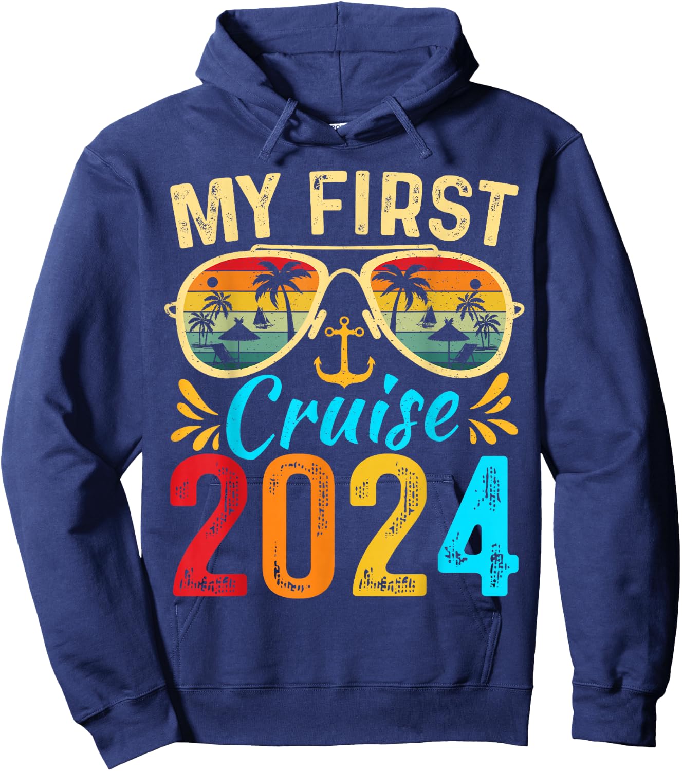 My First 2024 Cruise Trip Kids Vacation Matching Family Ship Hoodie - Hoodie | Navy