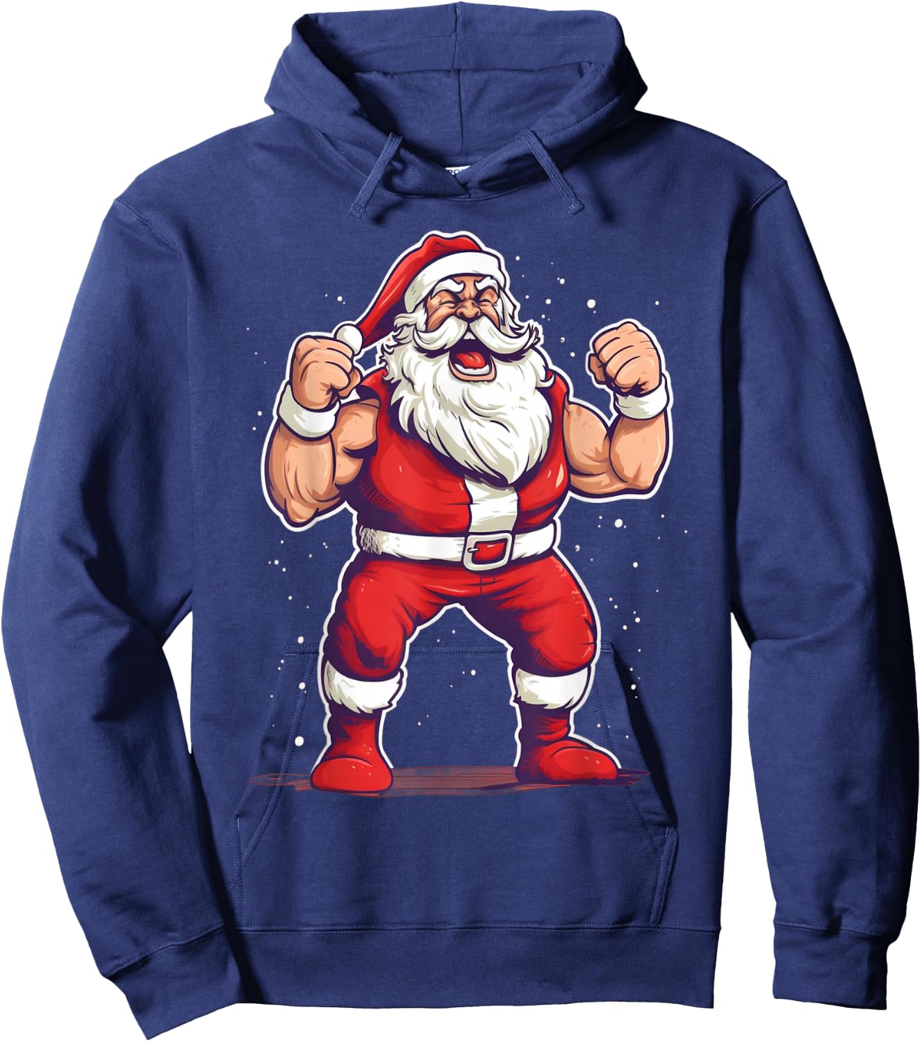 Wrestling Santa Funny Christmas Wrestler Workout Gym Xmas Hoodie - Hoodie | Navy