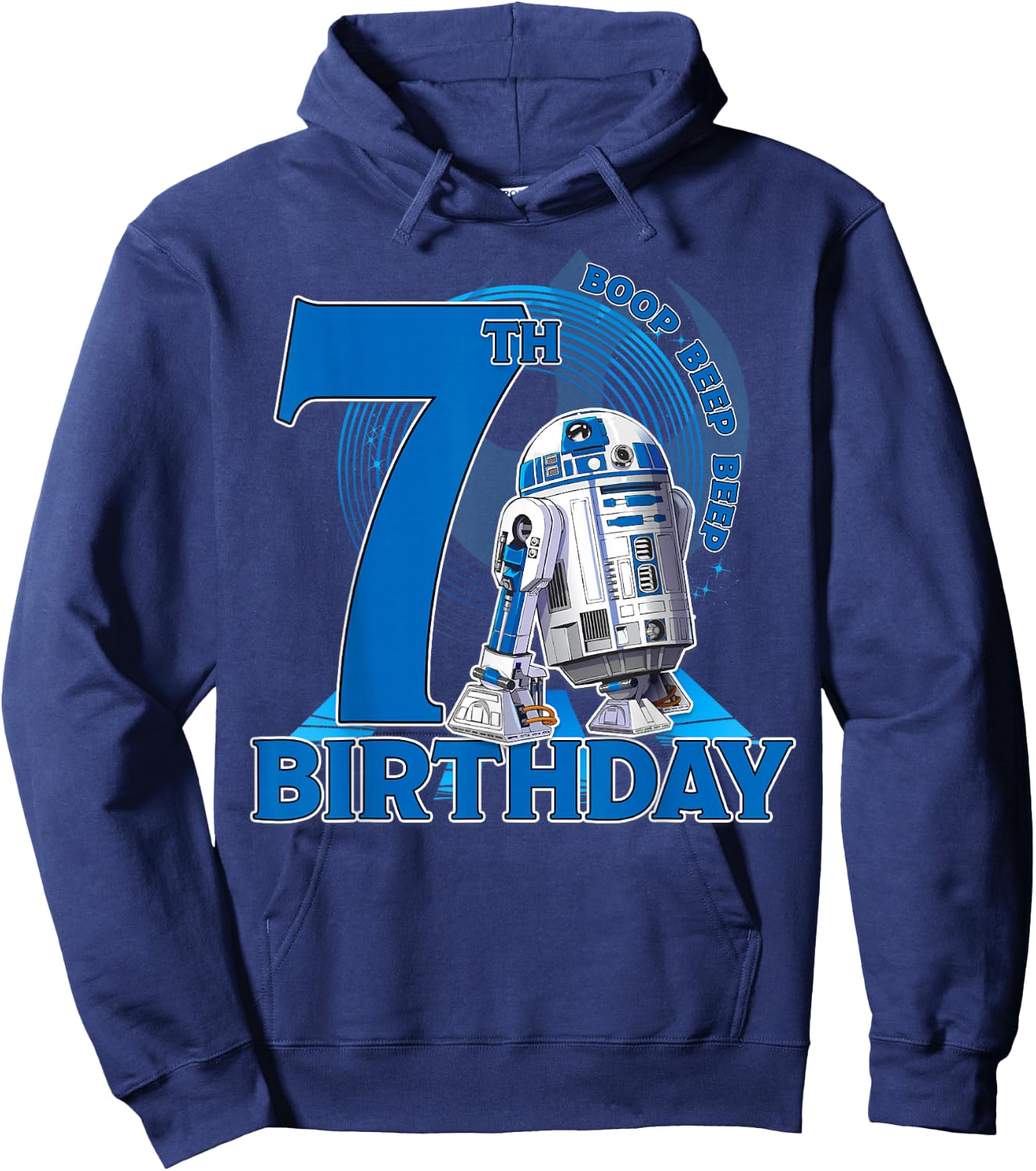 Star Wars R2-D2 Boop Beep Beep 7th Birthday Hoodie - Hoodie | Navy