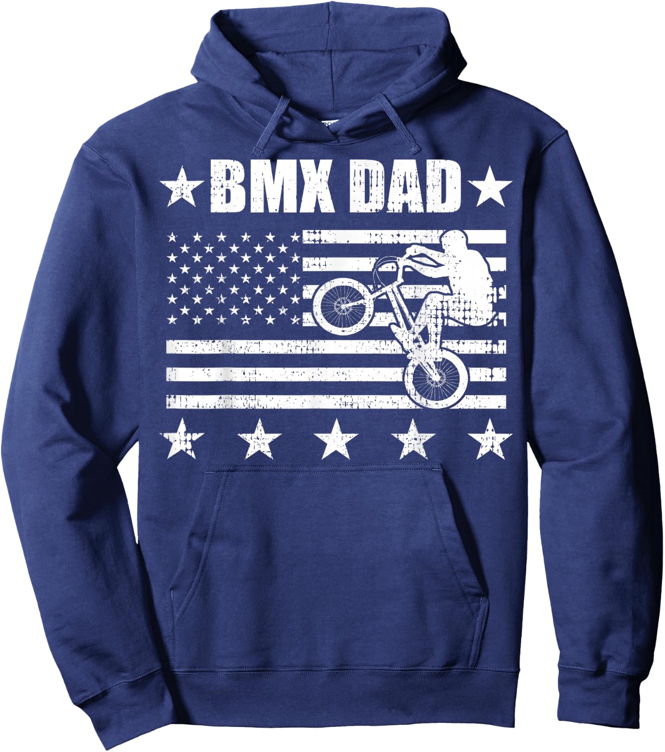 BMX DAD American Flag Vintage Fathers Day Retro USA Kids Men Hoodie - Hoodie | Navy