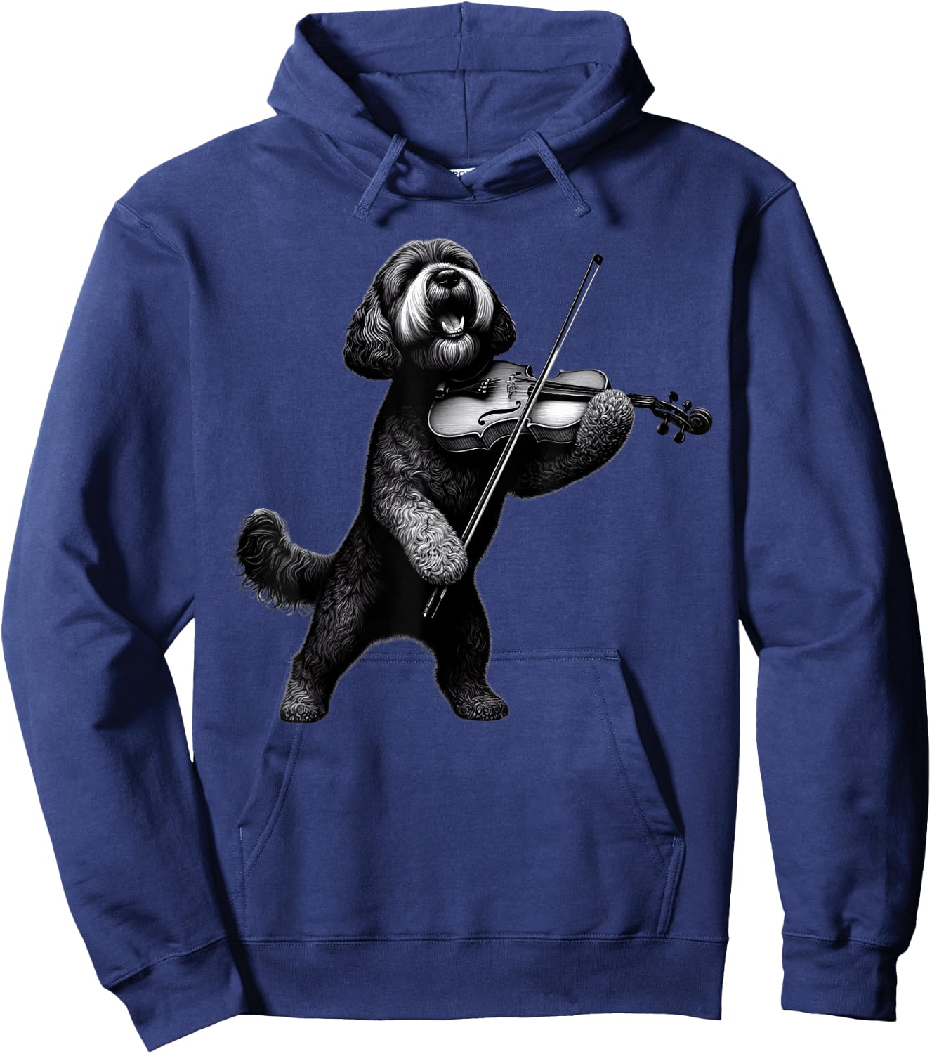 Funny Dog Playing Violin Violinist Orchestra Musician Hoodie - Hoodie | Navy