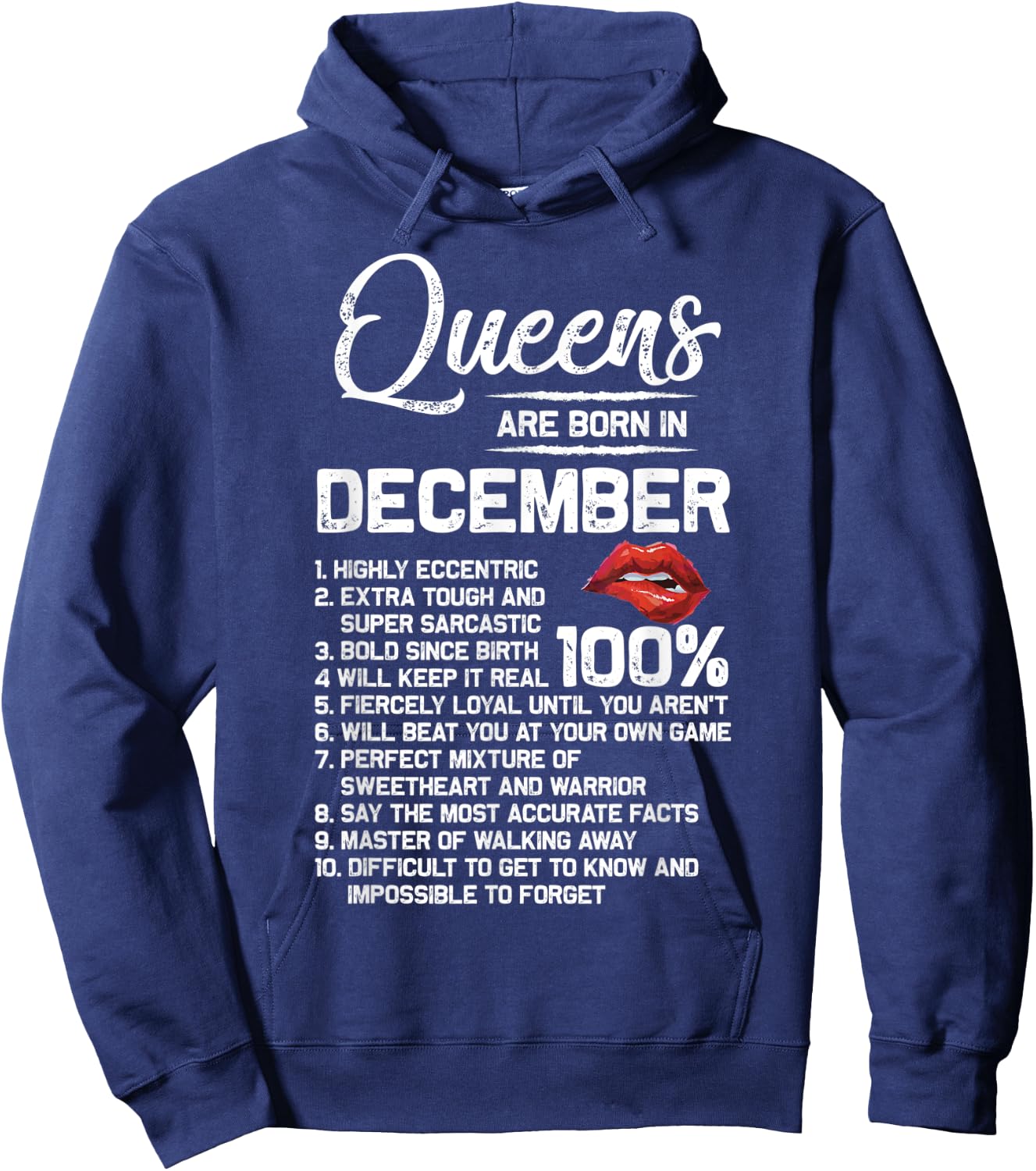 Queens Are Born in December Birthday Gifts Hoodie - Hoodie | Navy