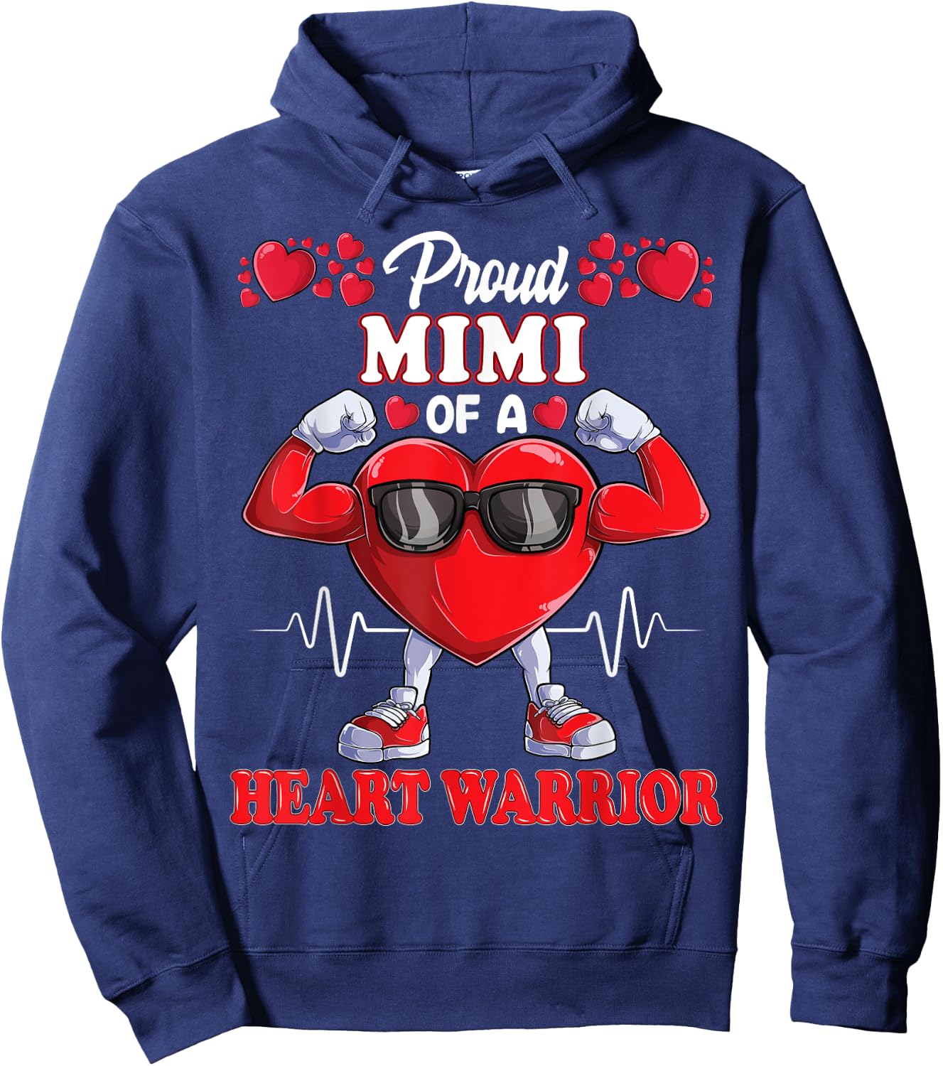 Proud Mimi of a Heart Warrior CHD Awareness Hoodie - Hoodie | Navy