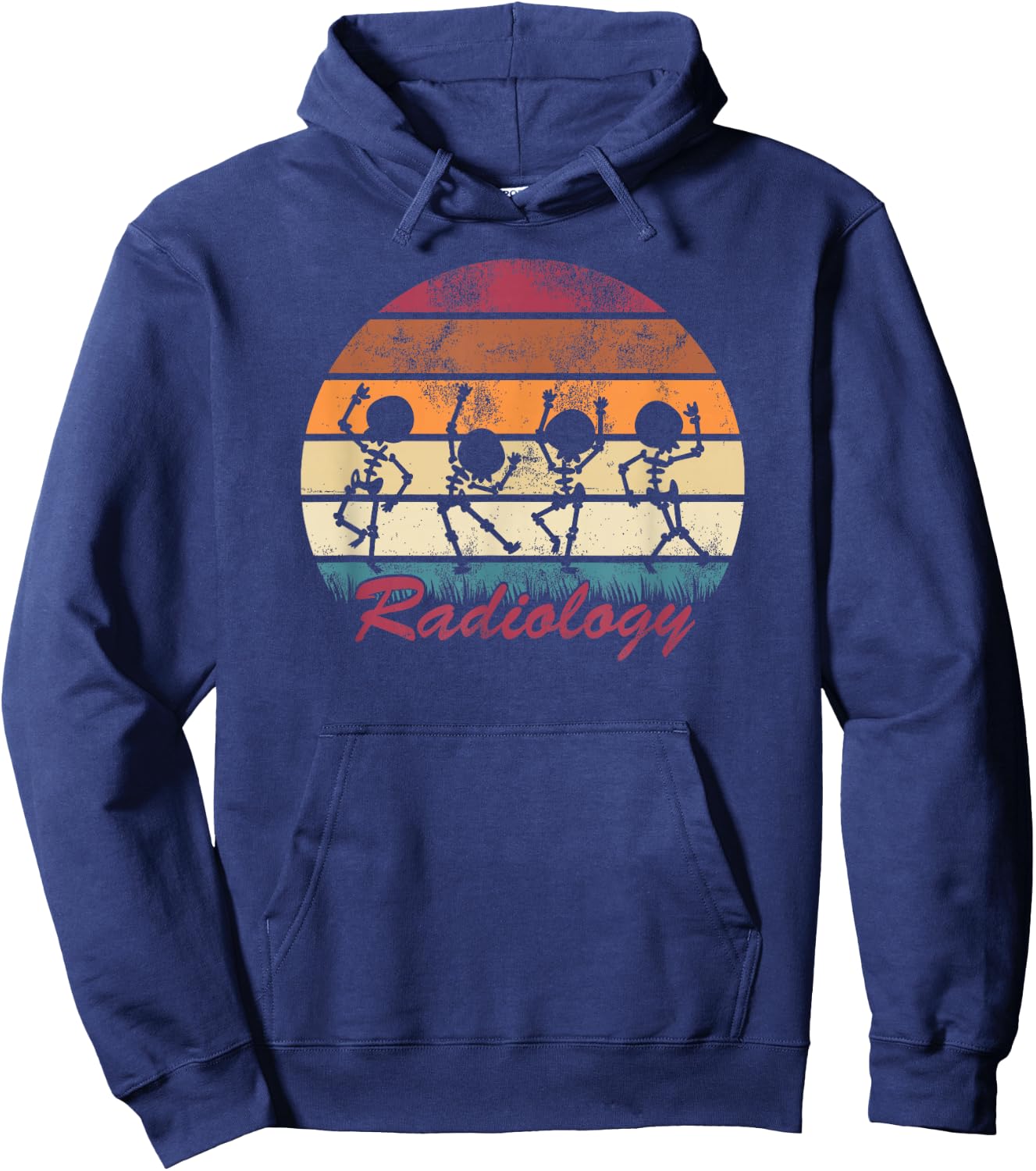 Funny Dancing Skeleton Gift Radiology Technician Hoodie - Hoodie | Navy