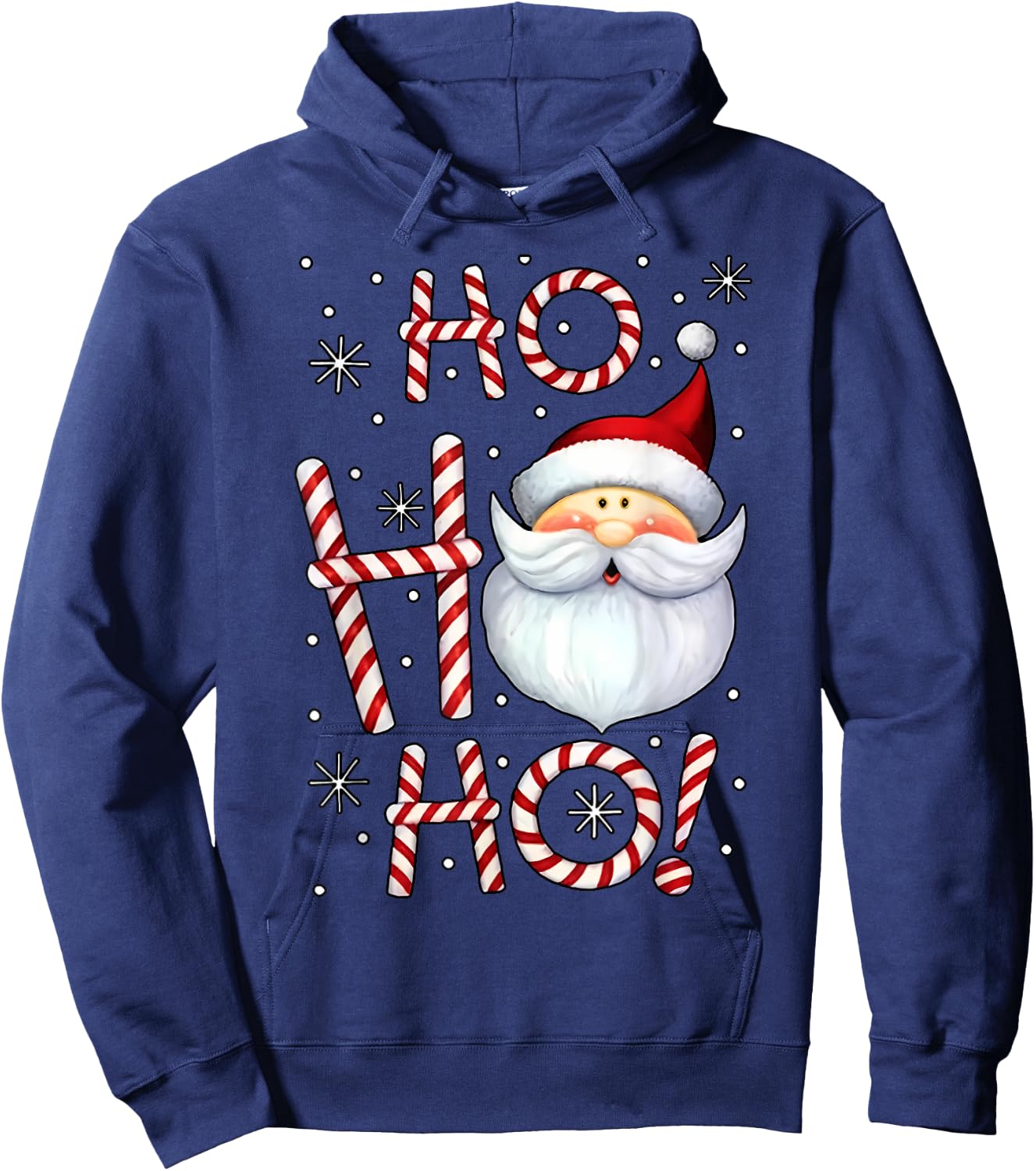 Christmas Santa Claus Candy Cane by Christmas Santa Claus Candy Cane for -Adults & Kids, Black, Small, Short Sleeve Hoodie - Hoodie | Navy